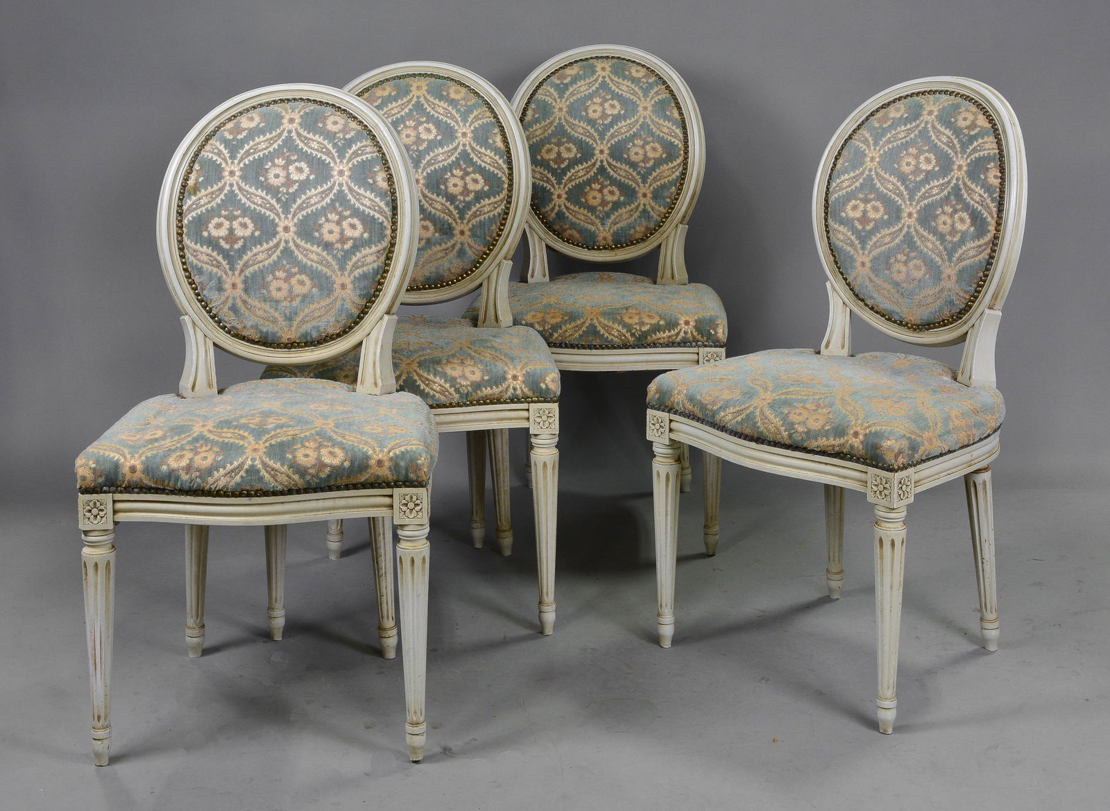 Set of 4 Louis XVI Style Balloon Back Chairs (1 of 3)