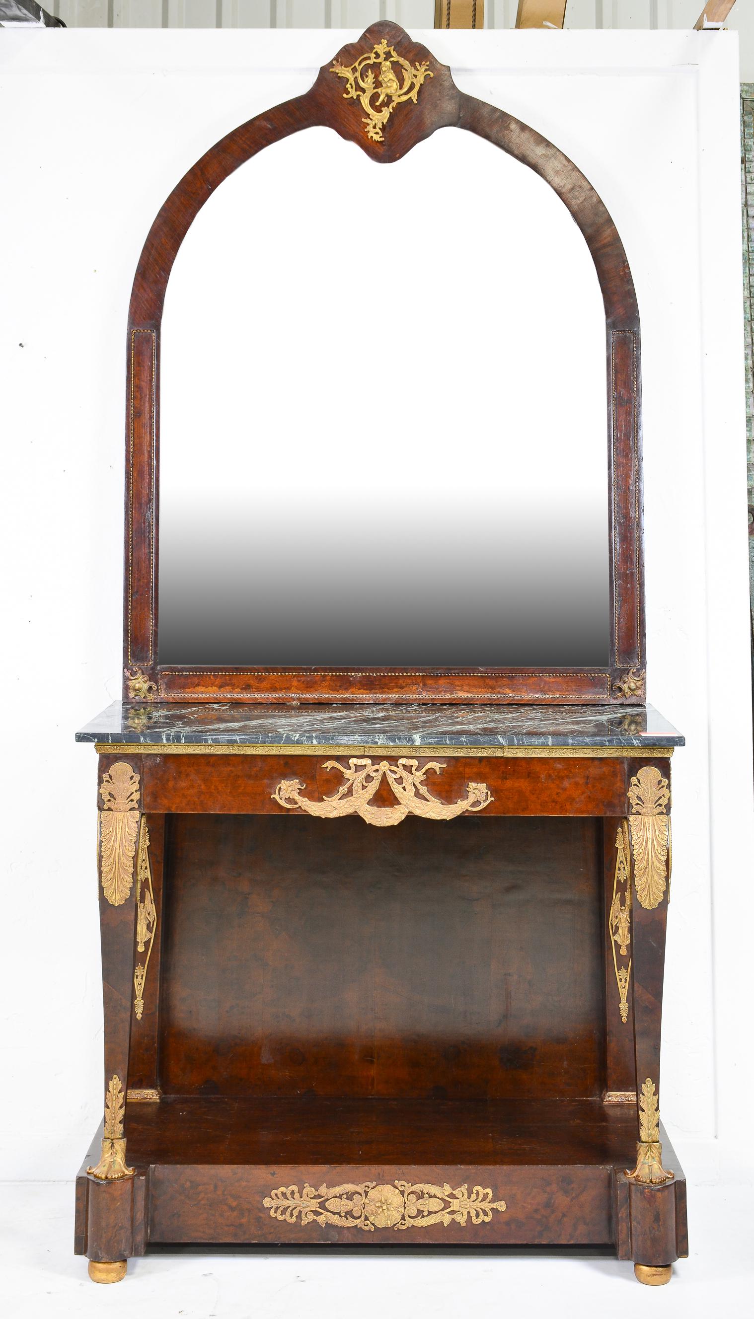 New Item, Empire Style Marble Top Console With Mirror (1 of 4)