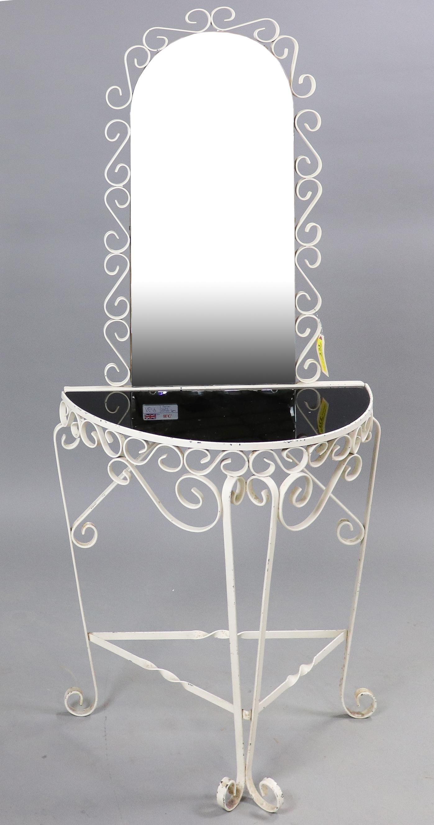 Painted Iron Mirror Back Hall Table (1 of 3)