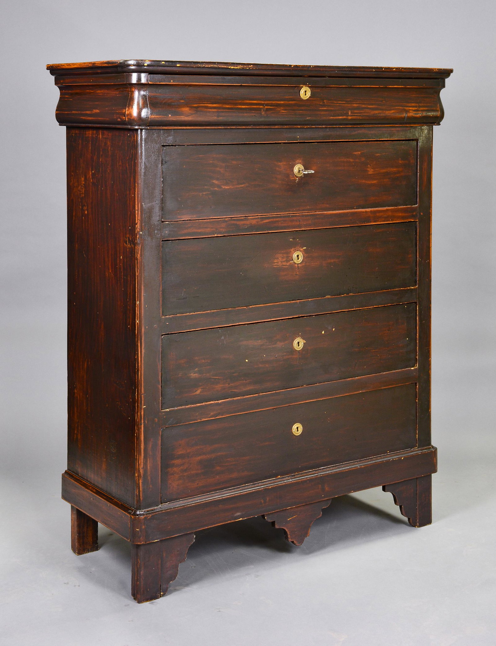 Louis Philippe Style 5 Drawer Tall Chest (1 of 3)