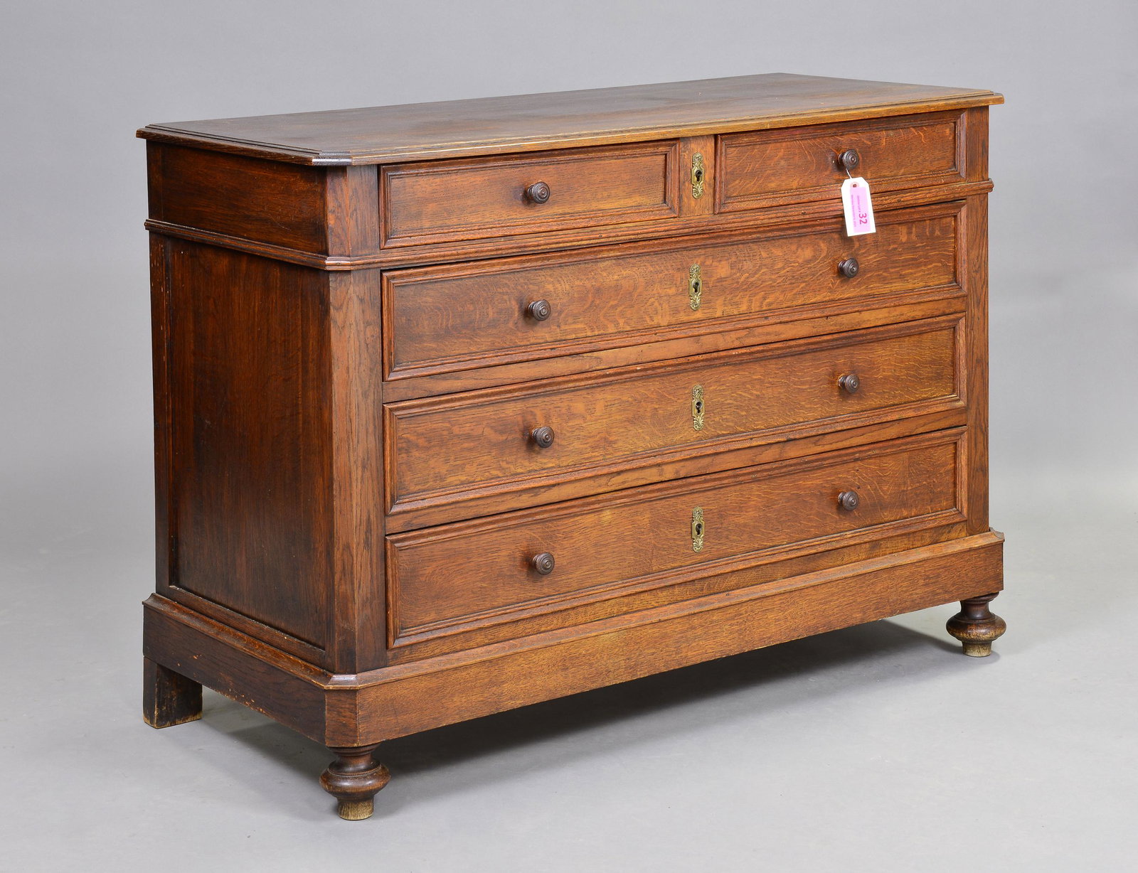 French Oak 5 Drawer Chest / Commode (1 of 5)