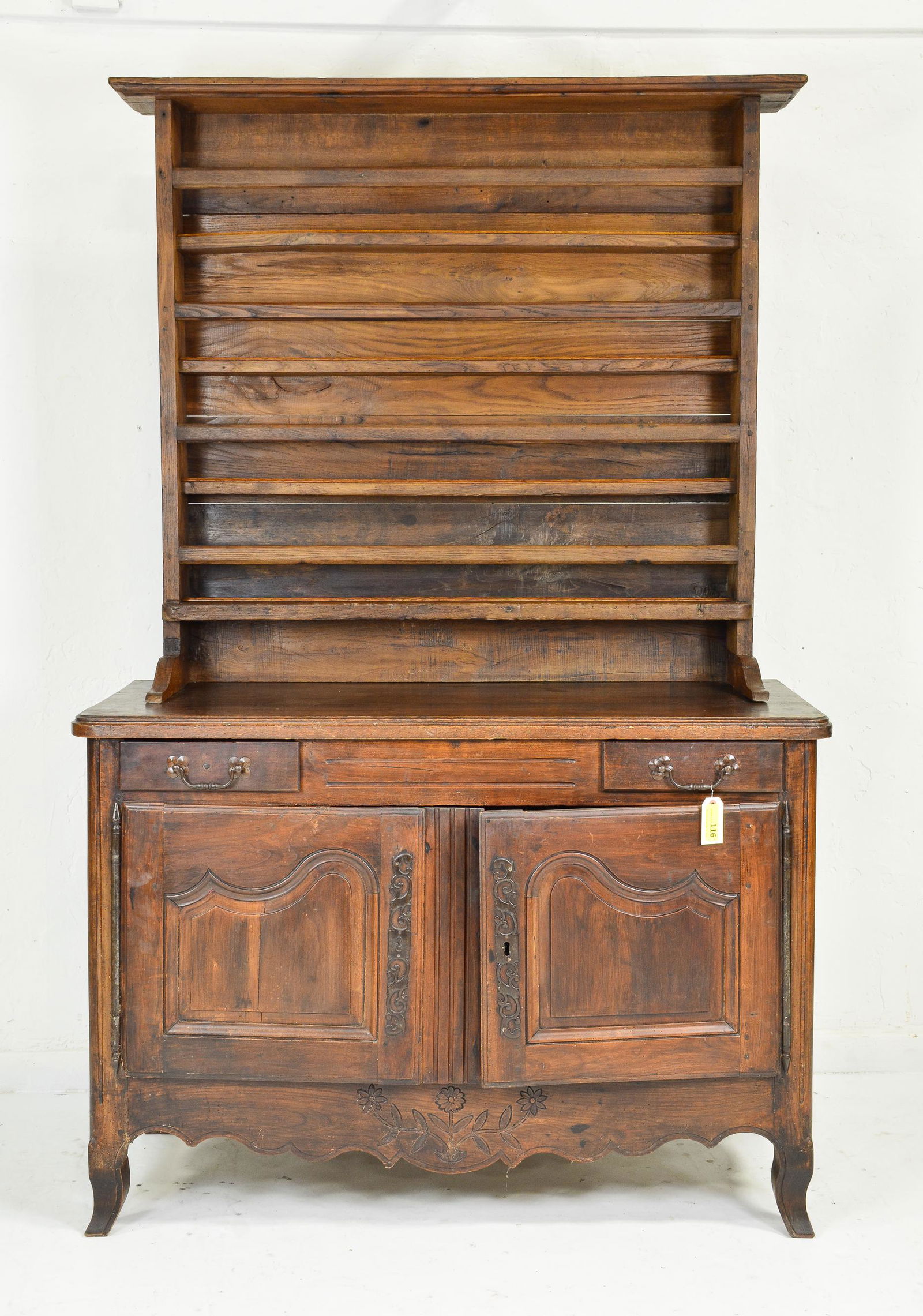 French Walnut Plate Rack Dresser (1 of 5)