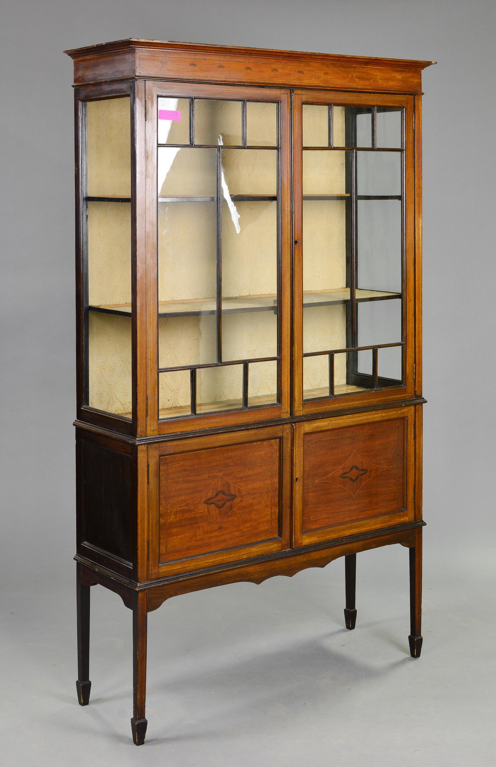 English Display / Curio Cabinet on Tall Legs (1 of 4)
