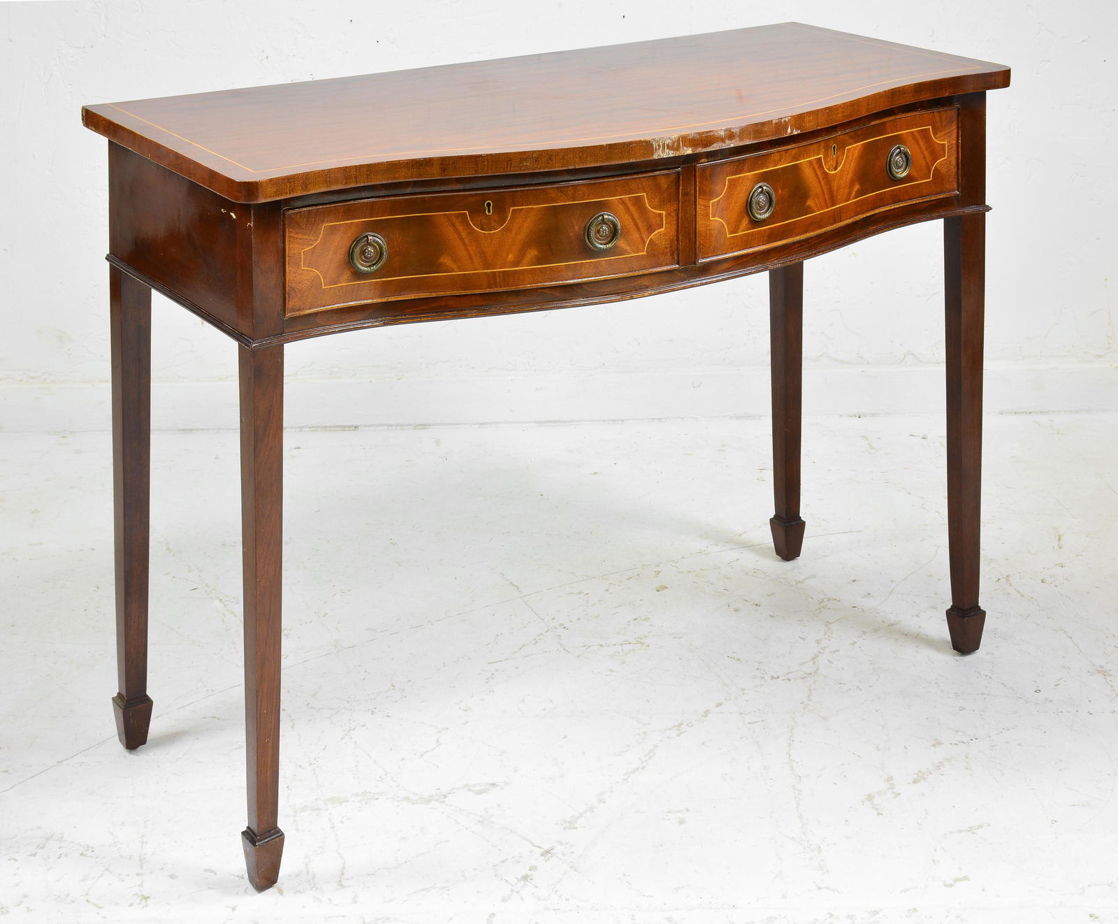 British Mahogany 2 Drawer Hall Table (1 of 3)