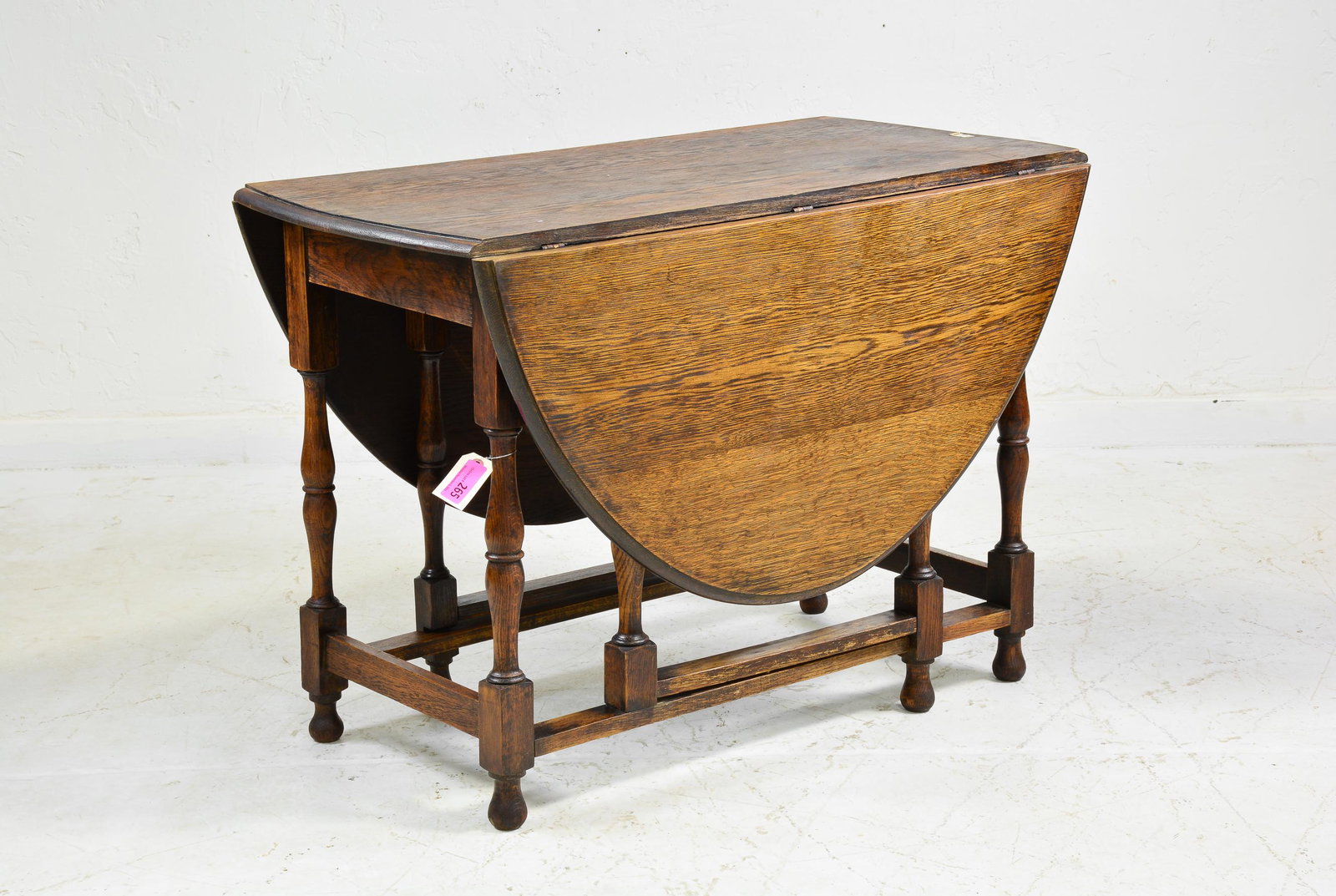British Oak Drop Leaf Table with Turned Legs (1 of 2)