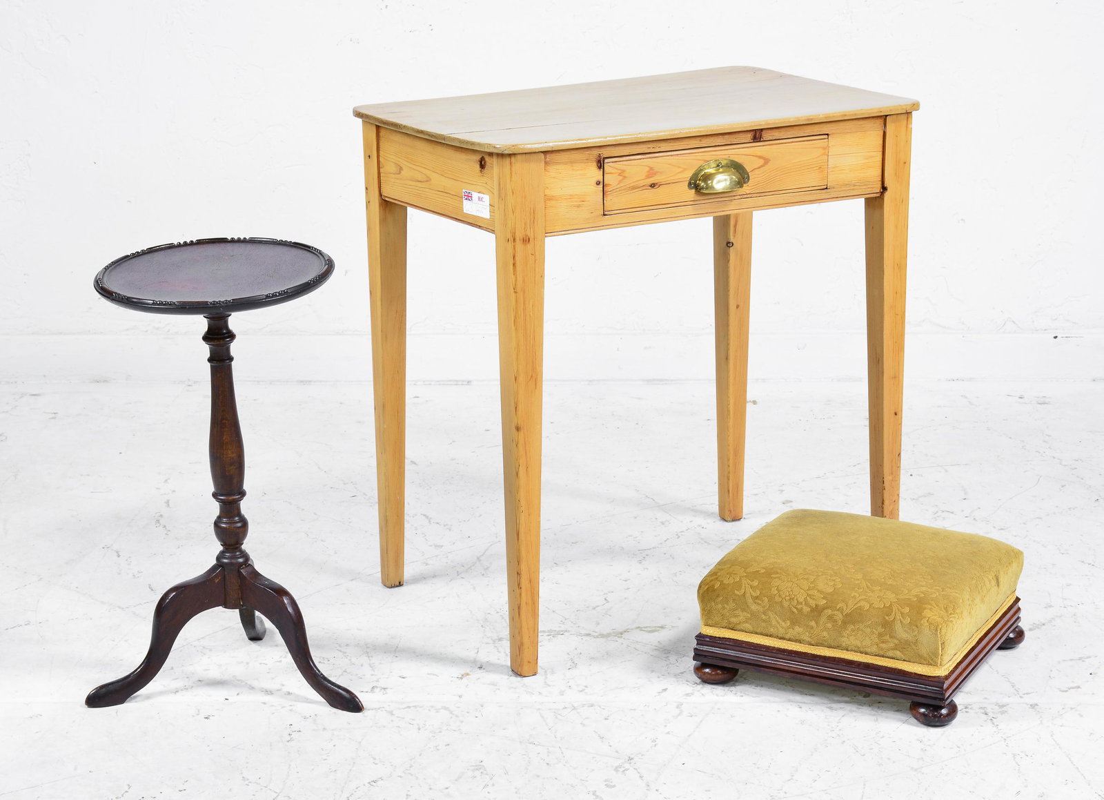 British Pine Occasional Table, Stool & Stand (1 of 4)