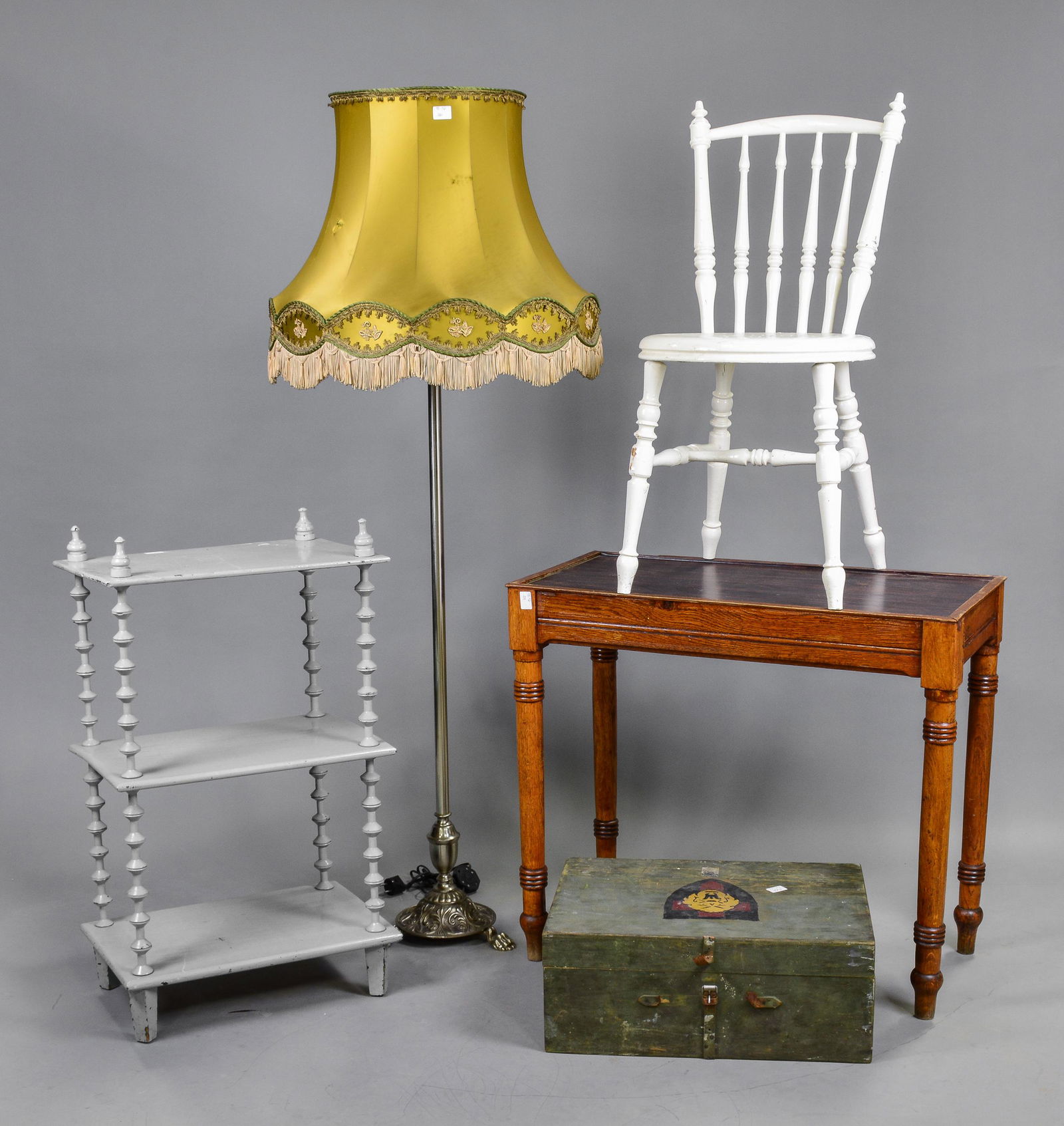 5pcs - Floor Lamp, Table, Painted Stand, Box & Chair (1 of 3)
