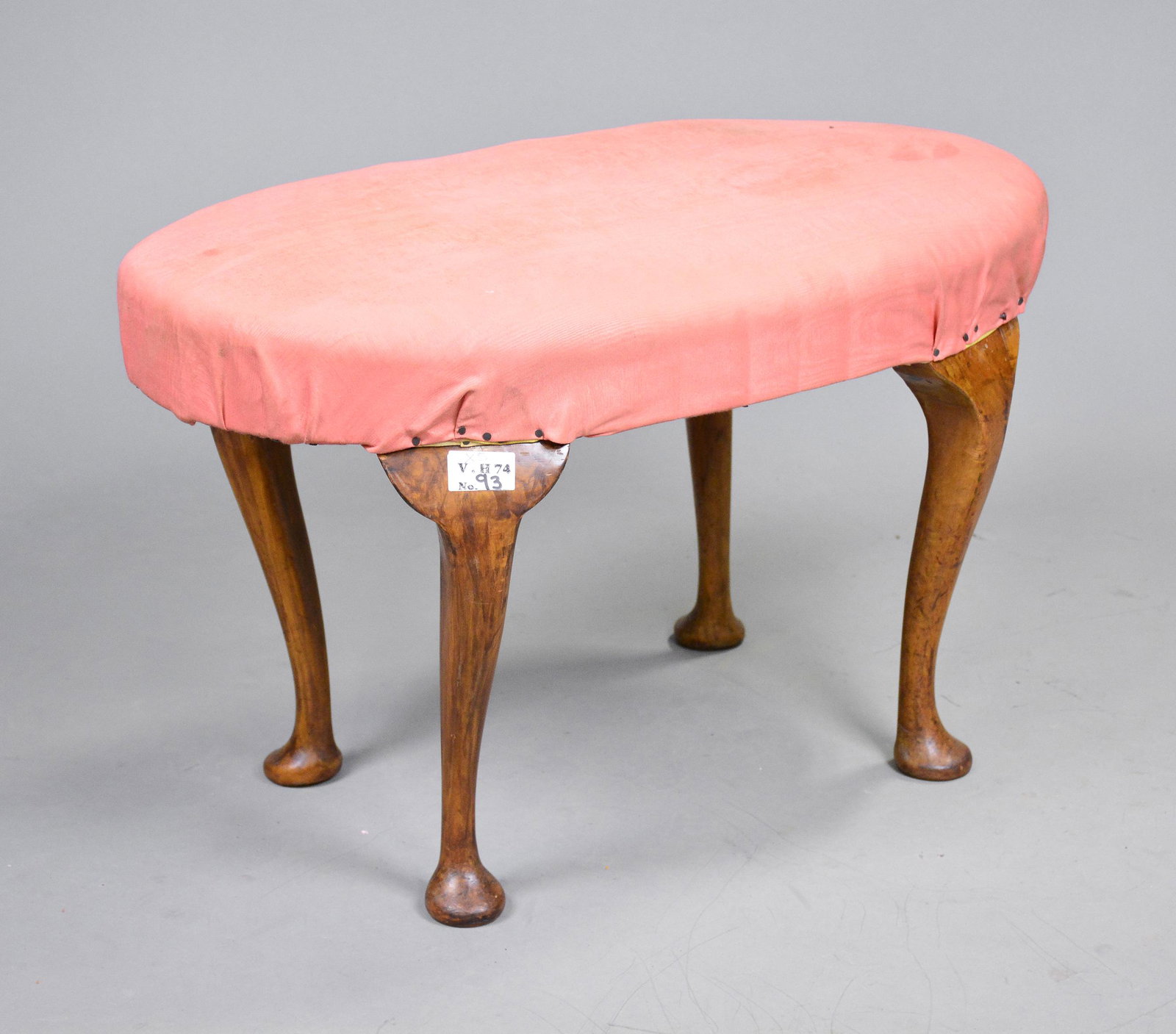 British Mahogany Upholstered Stool (1 of 2)