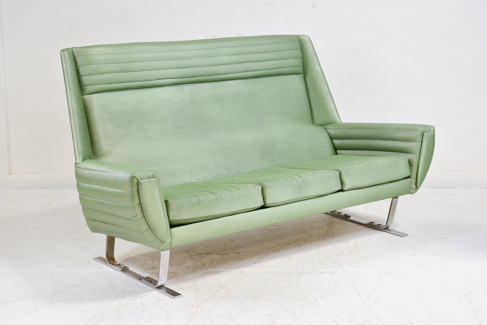 Green High Back Mid Century Modern Sofa (1 of 2)