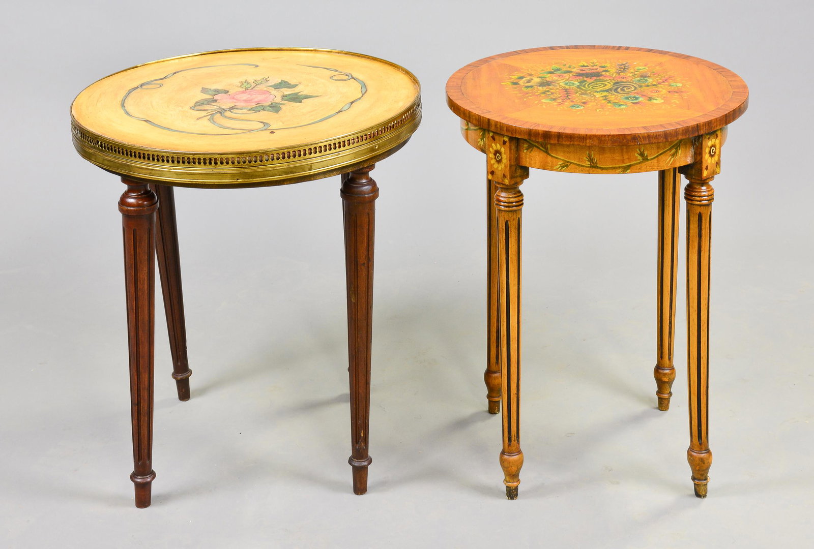 2 Louis XVI Style Round Painted Occasional Tables (1 of 4)