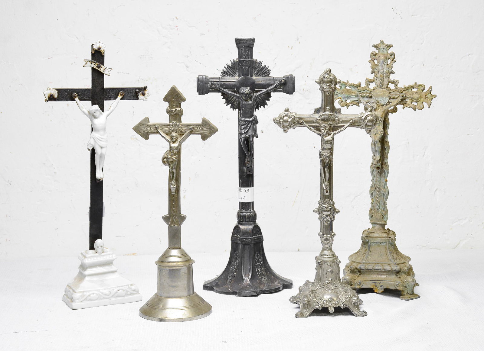 5 Assorted Crucifixes / Crosses: 5 Assorted Crucifixes / Crosses - Tallest is 16 in tall x 6 x 6