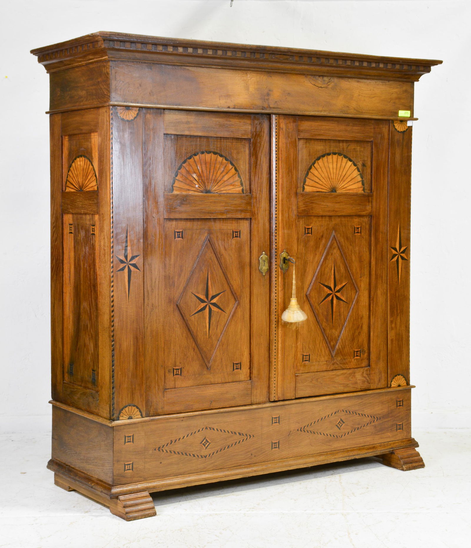 French Inlaid 2 Door Oak Cupboard / Cabinet (1 of 7)