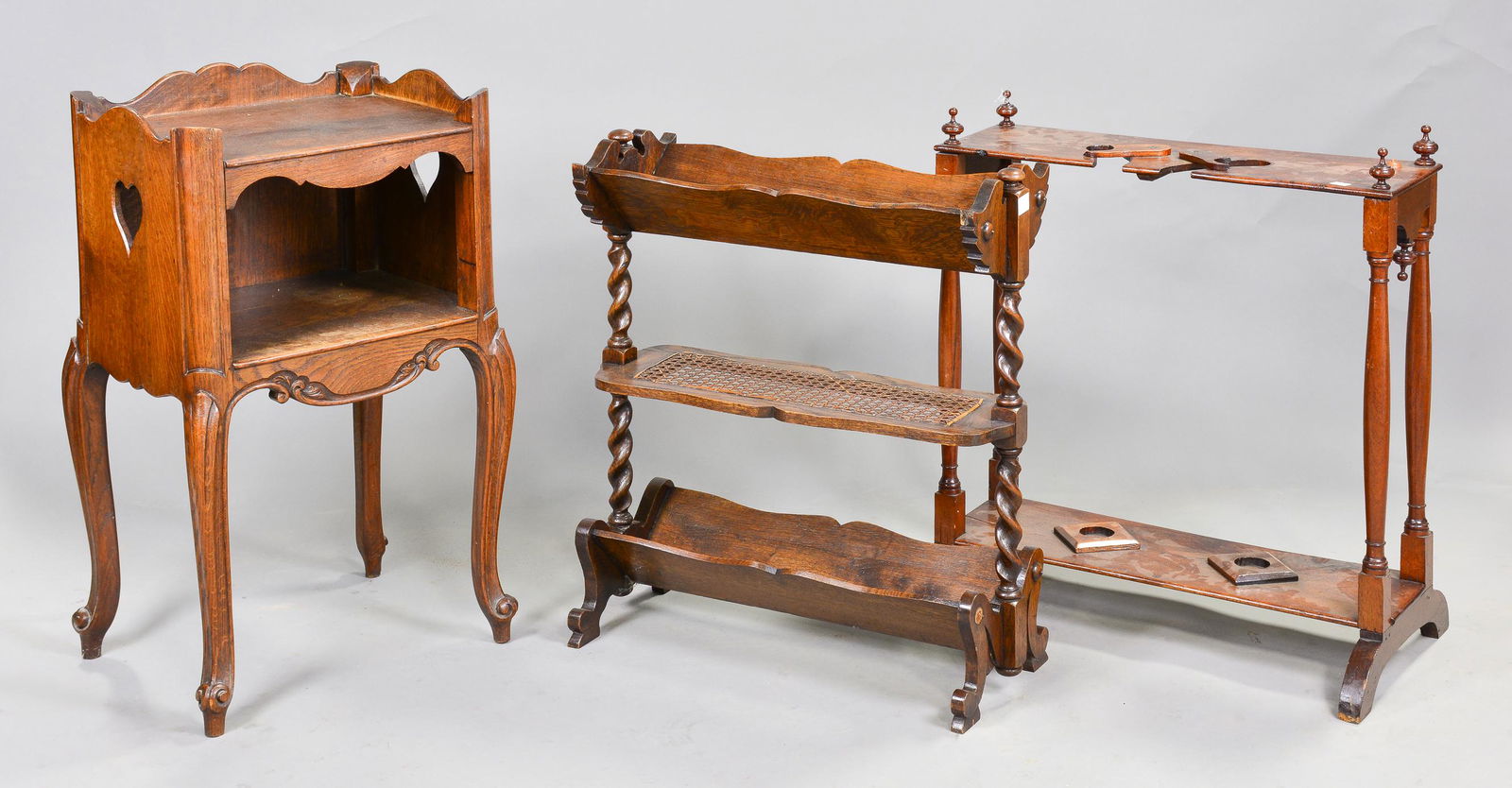 2 French Oak Racks & 1 Nightstand / Occasional Stand (1 of 4)