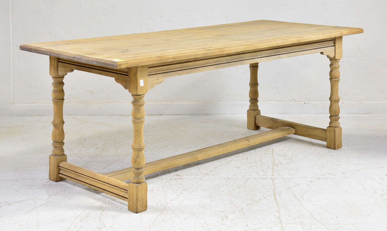 Bleached Oak Turned Leg Farm Table (1 of 4)