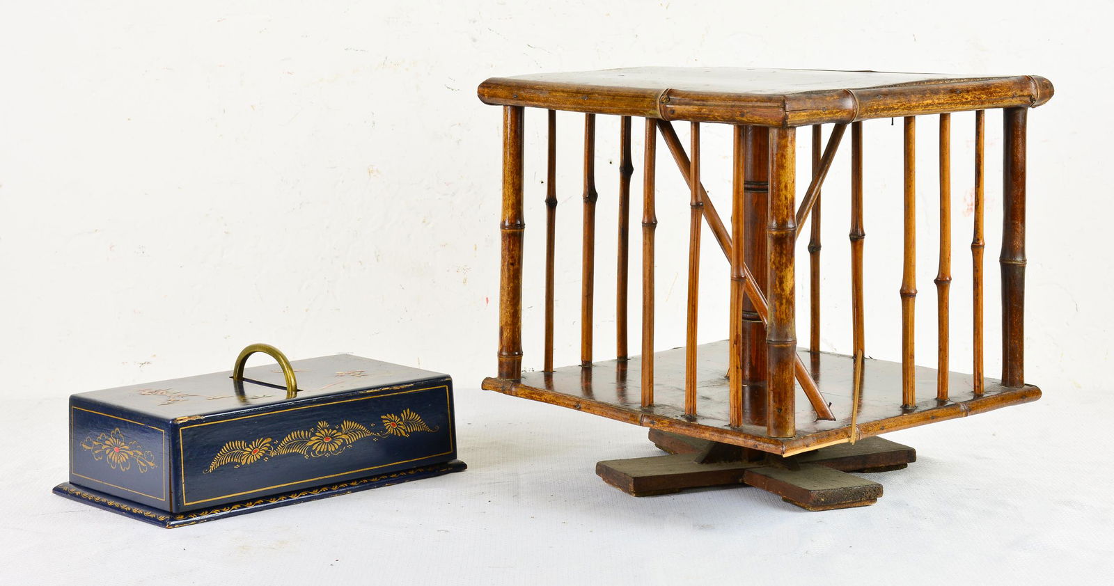 Small Bamboo Revolving Book Rack & Asian Game Set (1 of 3)