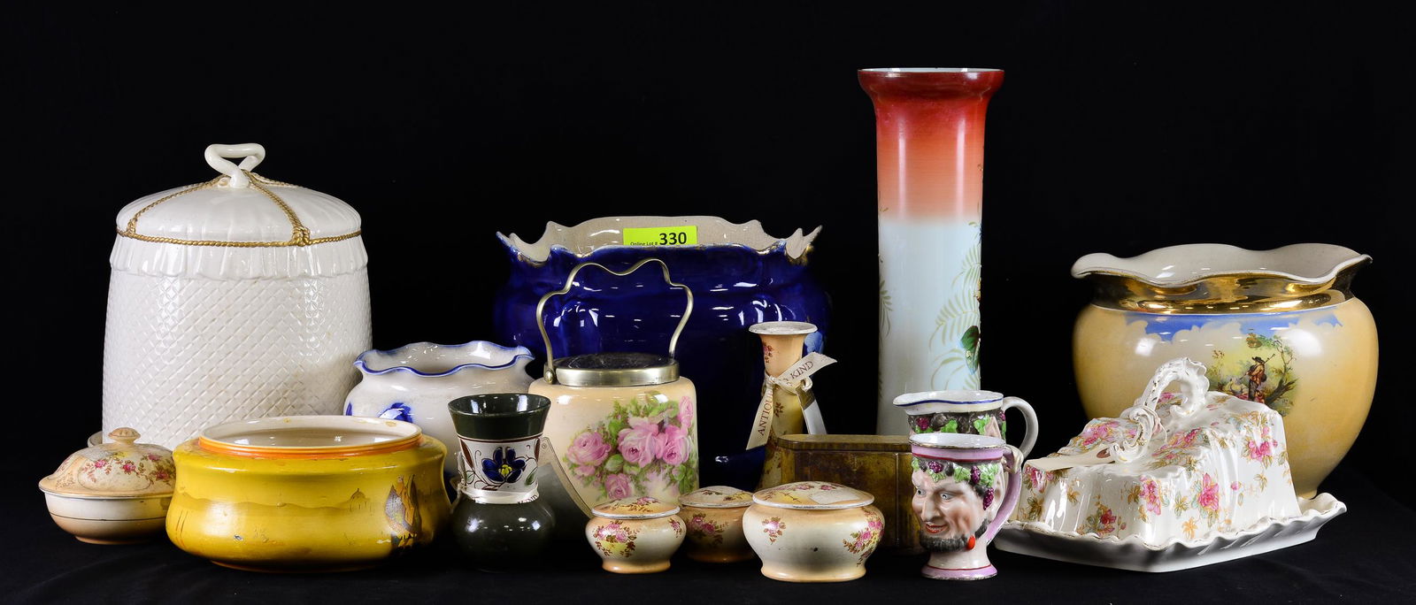 17pcs Assorted China - Pots, Vases, Cheese Dish, Etc. (1 of 3)