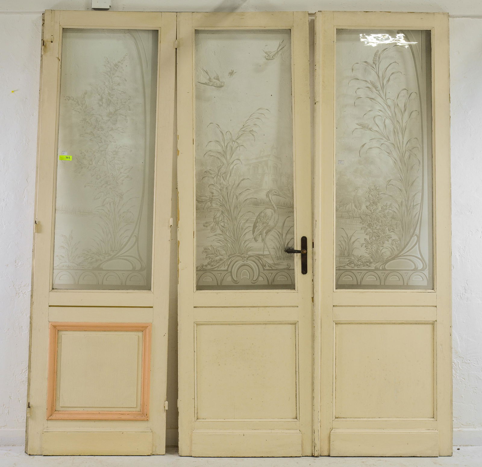 3 Painted Doors with Etched Glass (1 of 4)