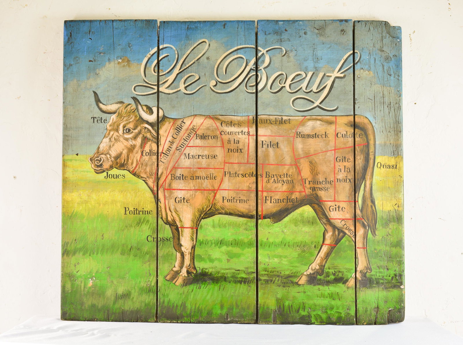 Hand Painted French Butcher Sign - Le Boeuf (1 of 2)