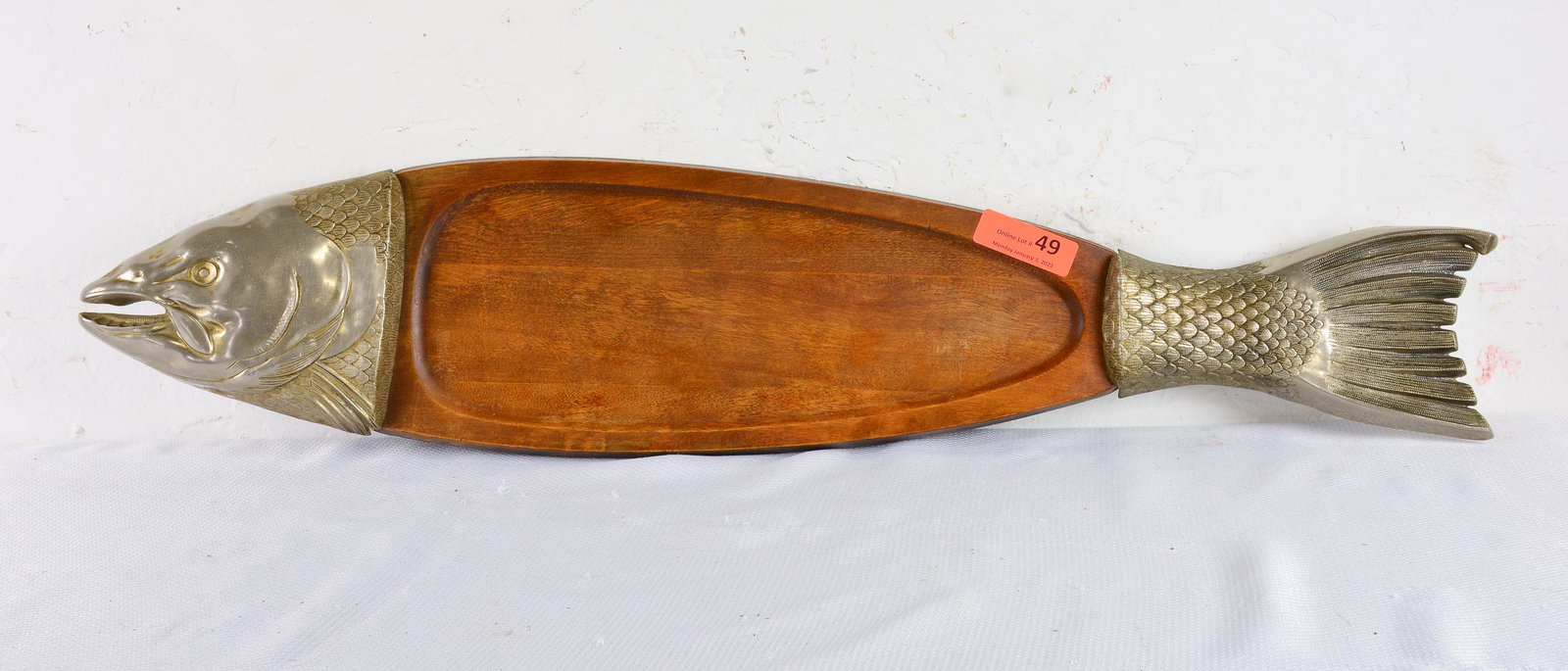 French Large Salmon Beech / Barbotine Platter: French Large Salmon Beech / Barbotine Platter - 36 x 8