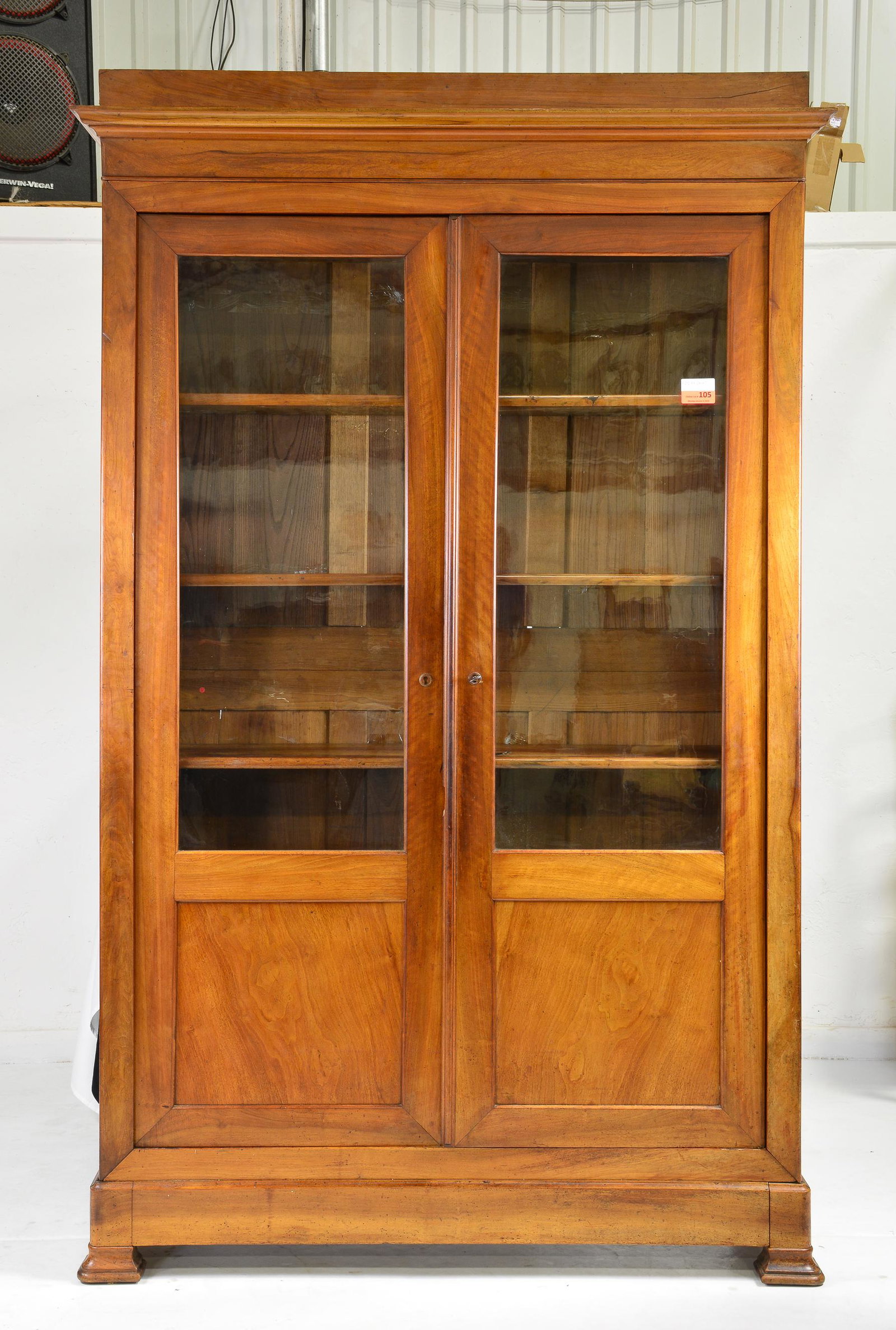Louis Philippe Style Walnut Double Door Bookcase (1 of 6)