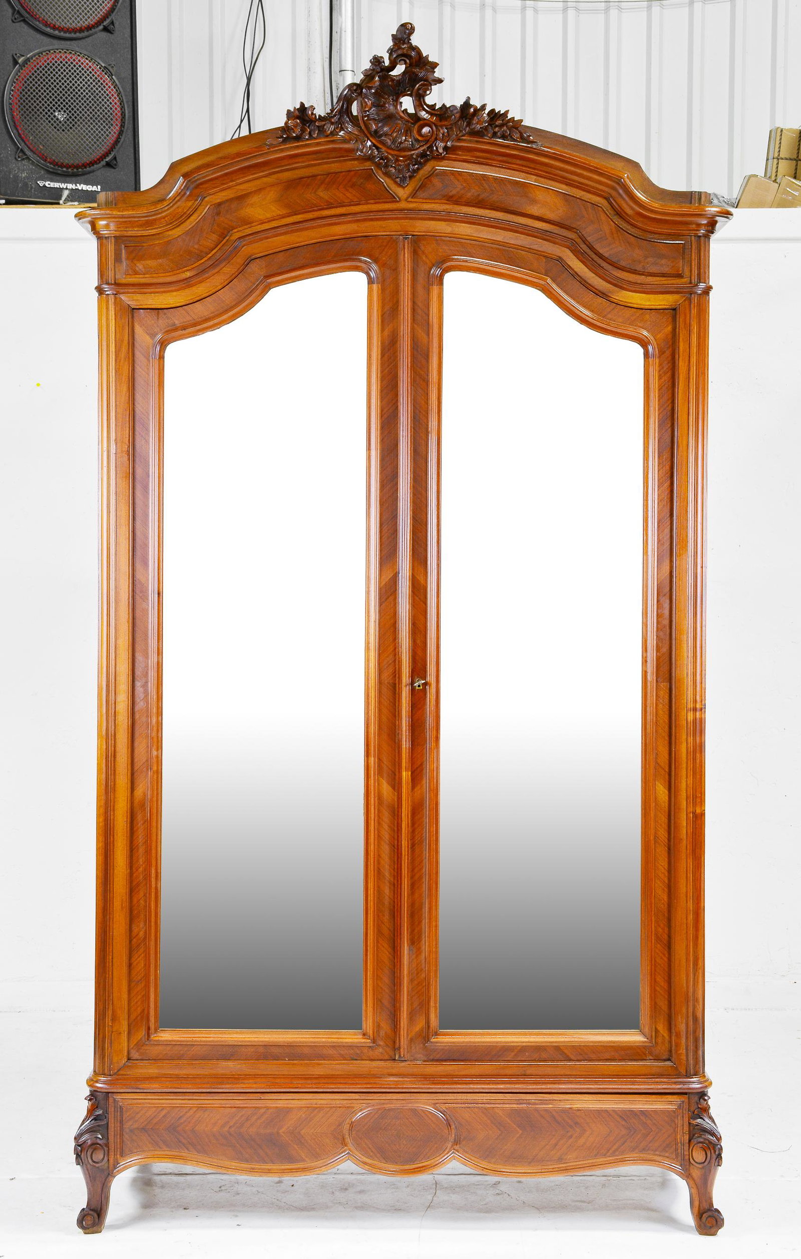 Louis XV Style Double Mirror Door Armoire (1 of 8)