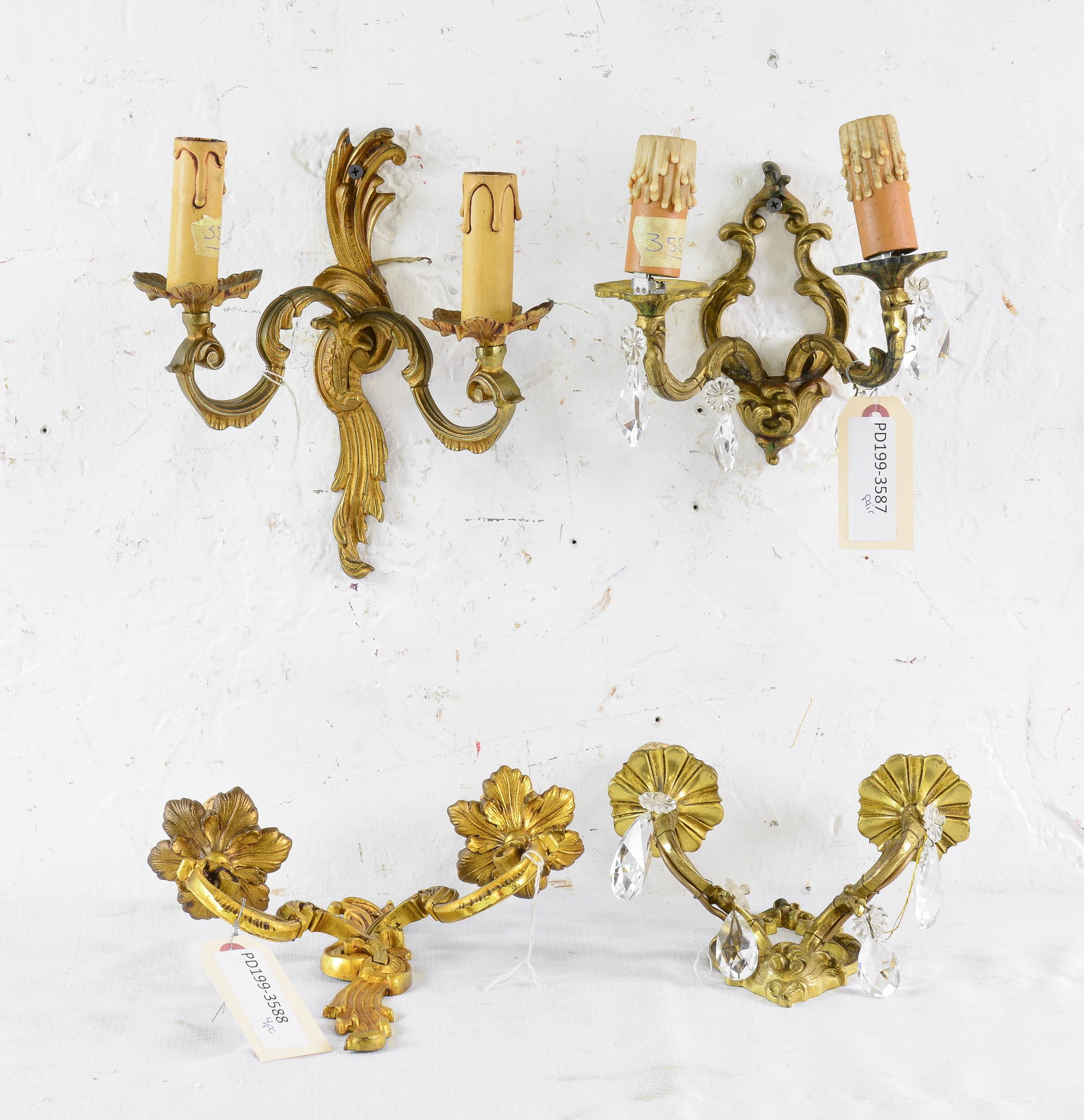 4 French Gilt Bronze Sconces (1 of 3)