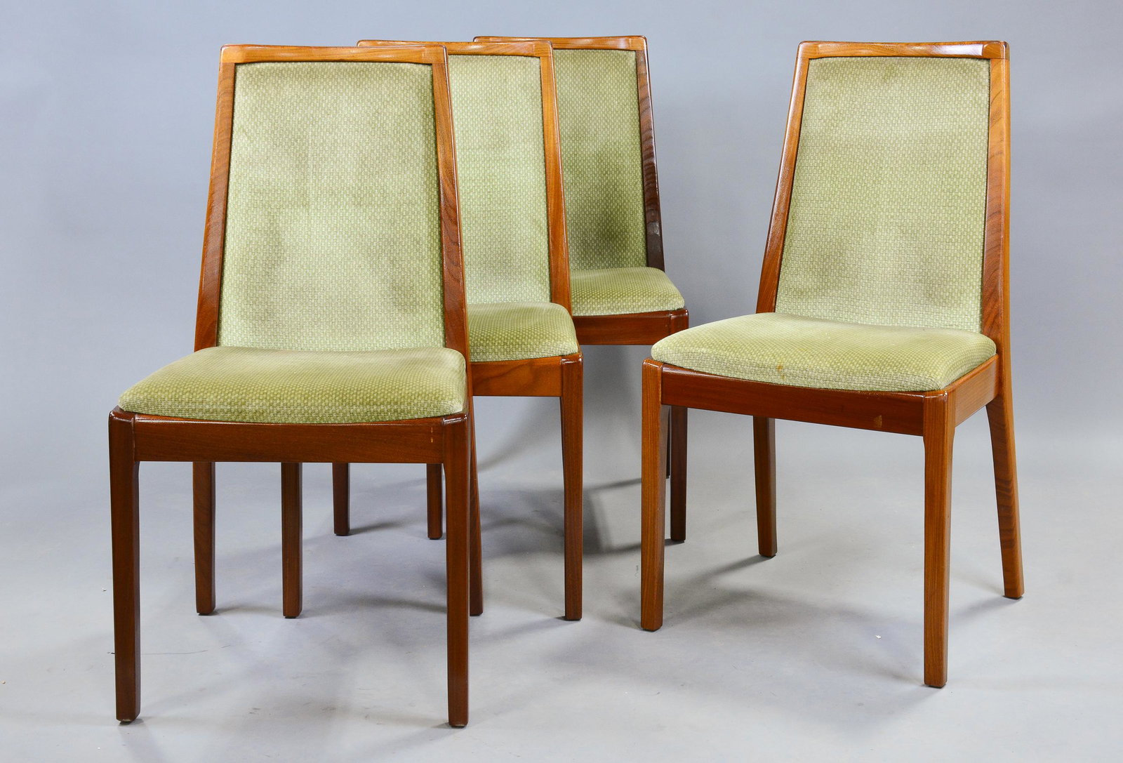 4 Mid Century Modern Upholstered Chairs - Nathan: 4 Danish Modern Upholstered Chairs by Nathan - 36 in tall x 20 x 21