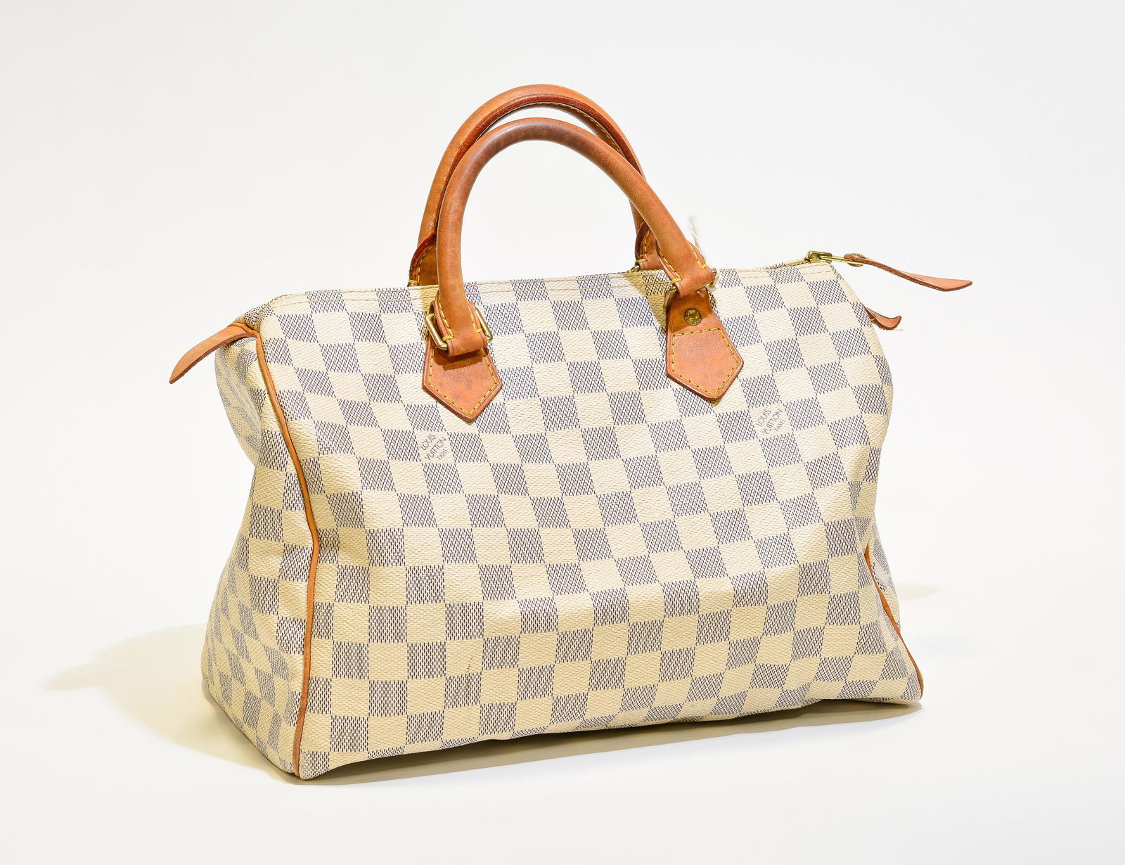 Louis Vuitton Speedy 30 in Vachetta Damier Azur (1 of 4)