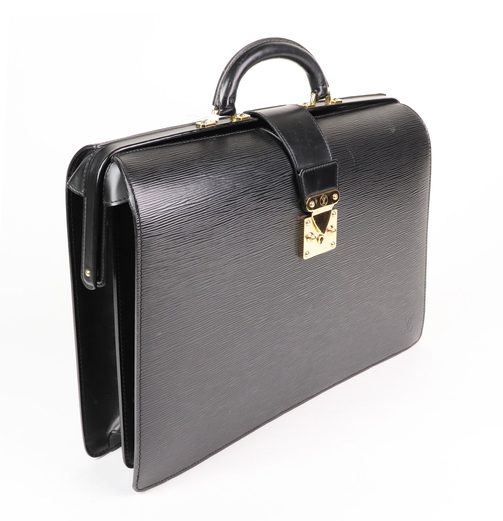 Louis Vuitton Serviette Fermoir in Black Leather Epi (1 of 8)