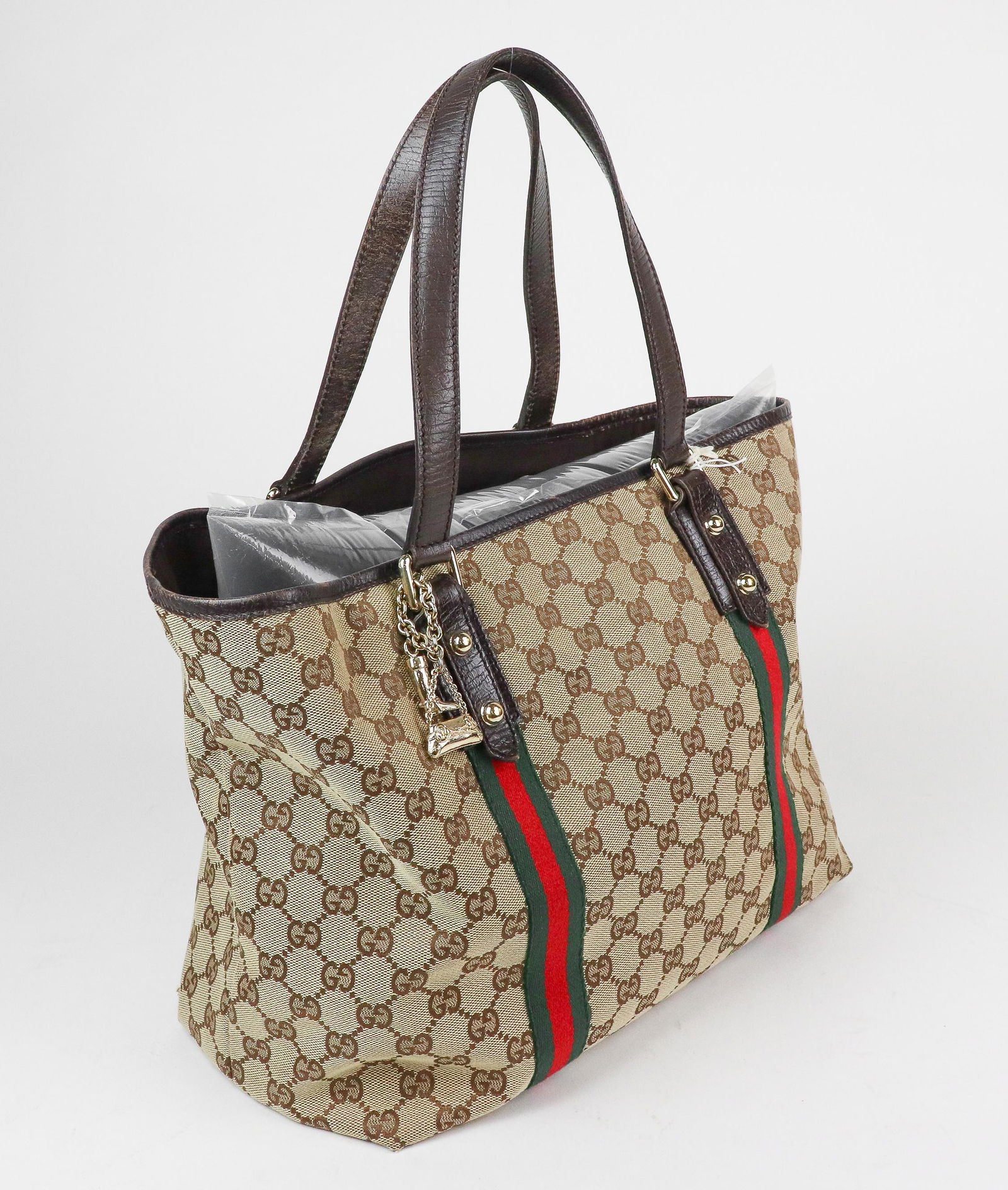 Gucci Web Jolicoeur  Dark Brown Leather Monogram Canvas (1 of 6)