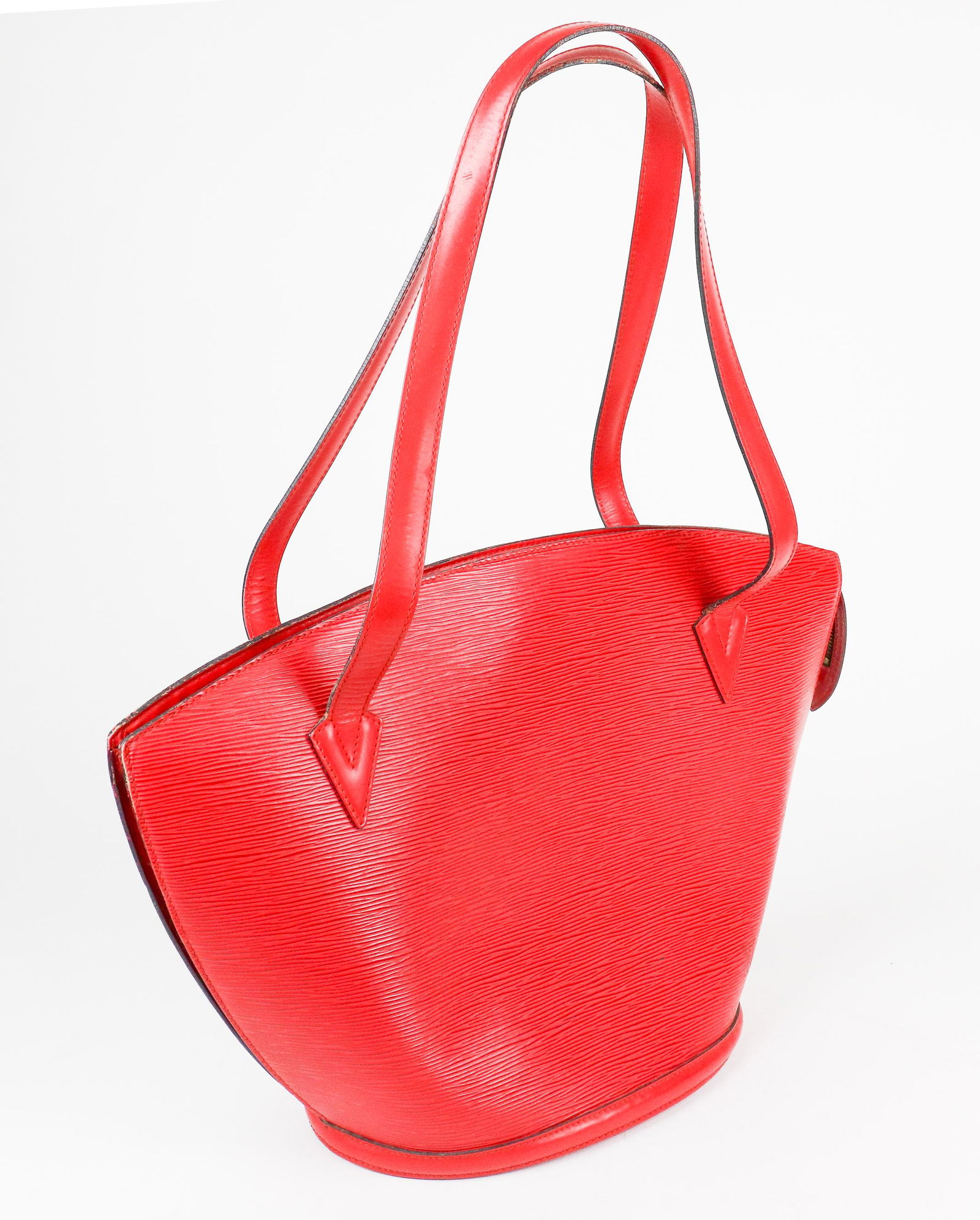 Louis Vuitton St-Jacques Shopping GM in Red Leather Epi: Genuine Pre-Owned Louis Vuitton St-Jacques Shopping GM in Red Epi in A condition. Date Code is A21924 (Dec 1994) This lot includes the following accessories: . Measurements: 26*30*17cm (Length * Heig