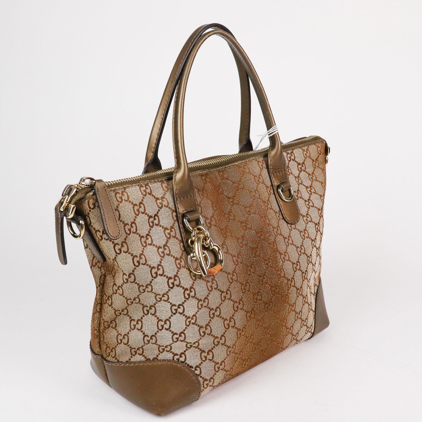 Gucci Bamboo Heartbit Tote in Bronze Leather (1 of 7)