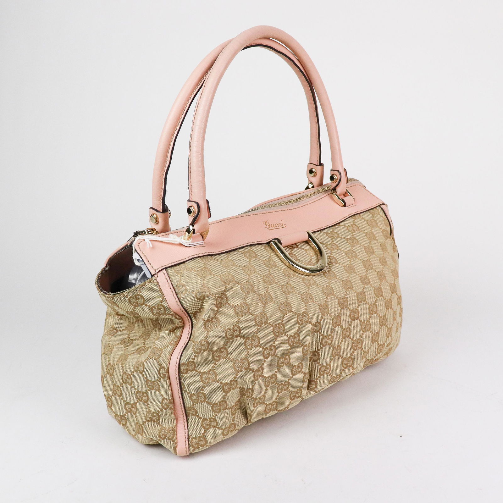Gucci Abbey Shoulder Bag in Rose Pink Leather Monogram (1 of 9)
