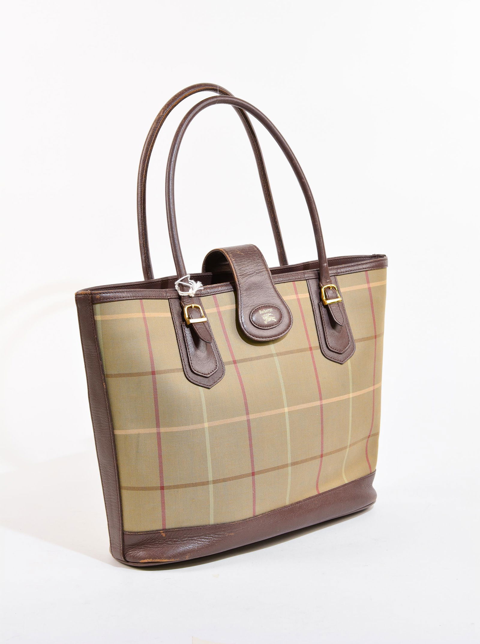 Burberrys Vintage Shoulder Tote Leather Nova Check (1 of 8)