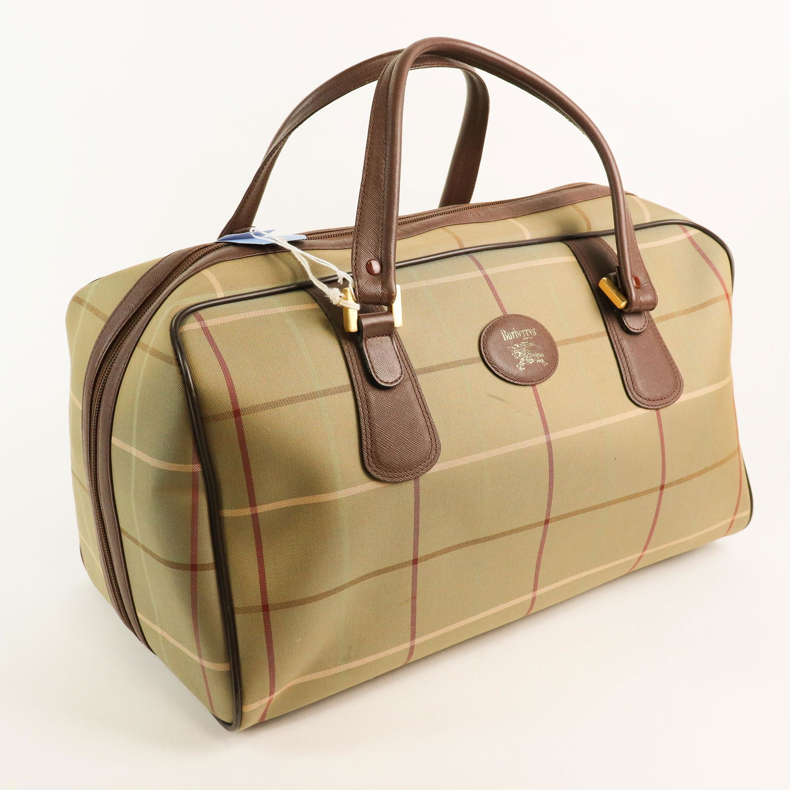 Burberrys Travel Boston in  Leather Nova Check Canvas (1 of 6)