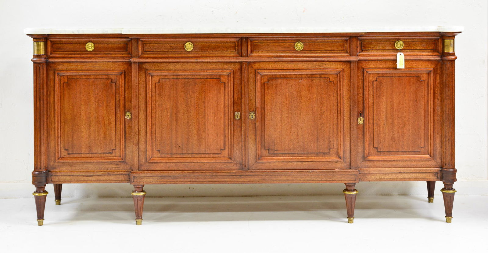 Louis XVI Style White Marble Top Enfilade (1 of 7)