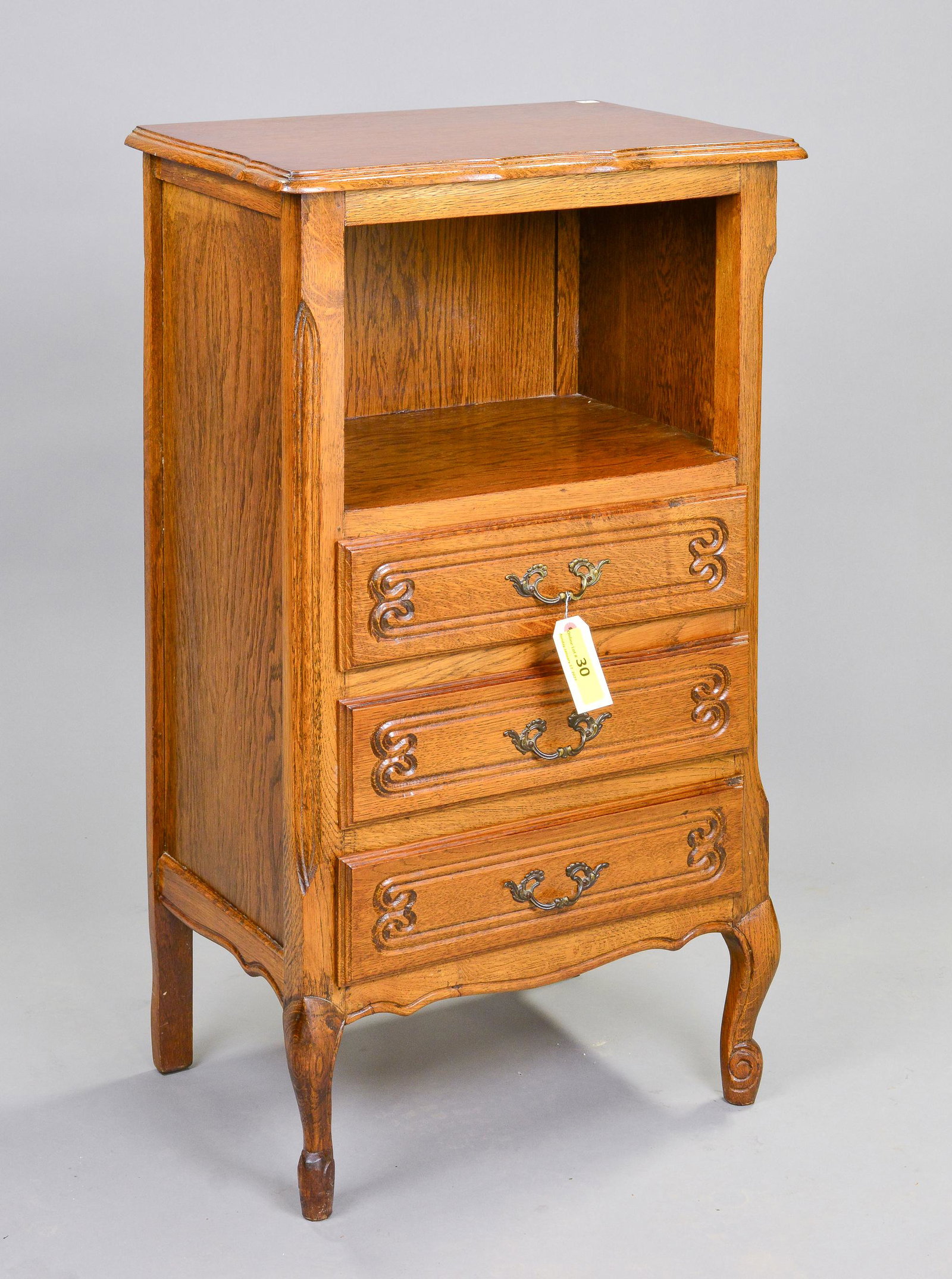 Louis XV Style Oak 3 Drawer Occasional Cabinet (1 of 3)
