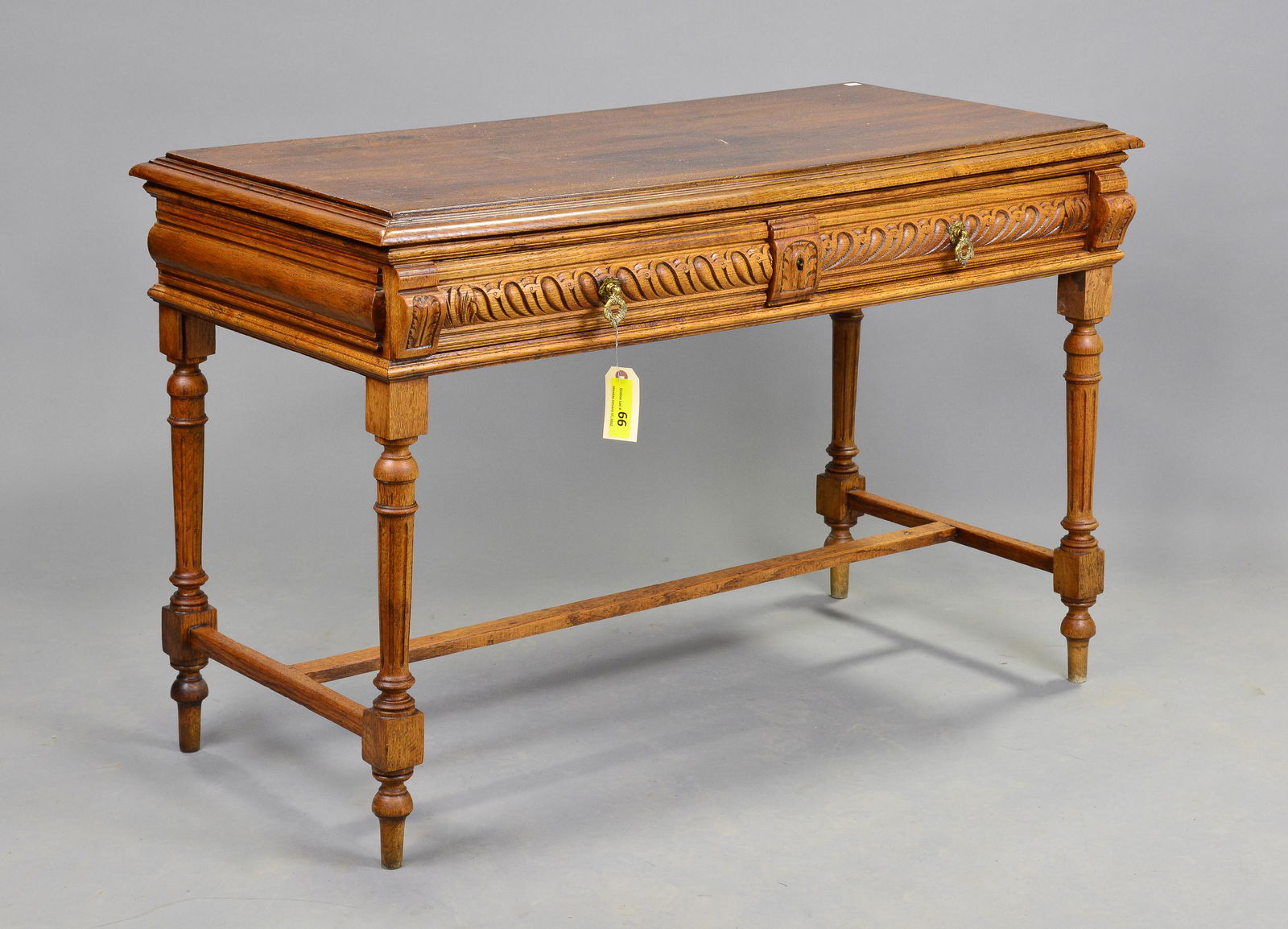 Henri II Style Oak 2 Drawer Hall / Writing Table (1 of 3)