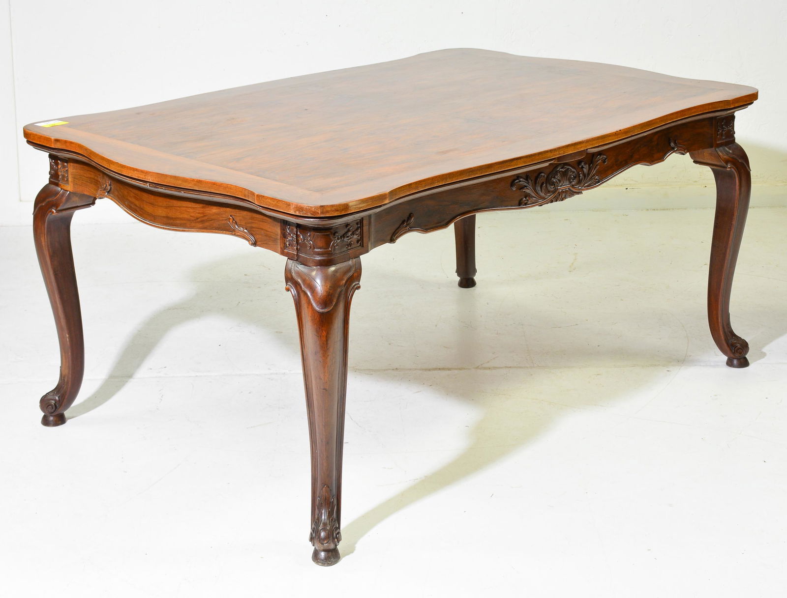 Italian Chippendale Style Walnut Draw Leaf Table (1 of 5)