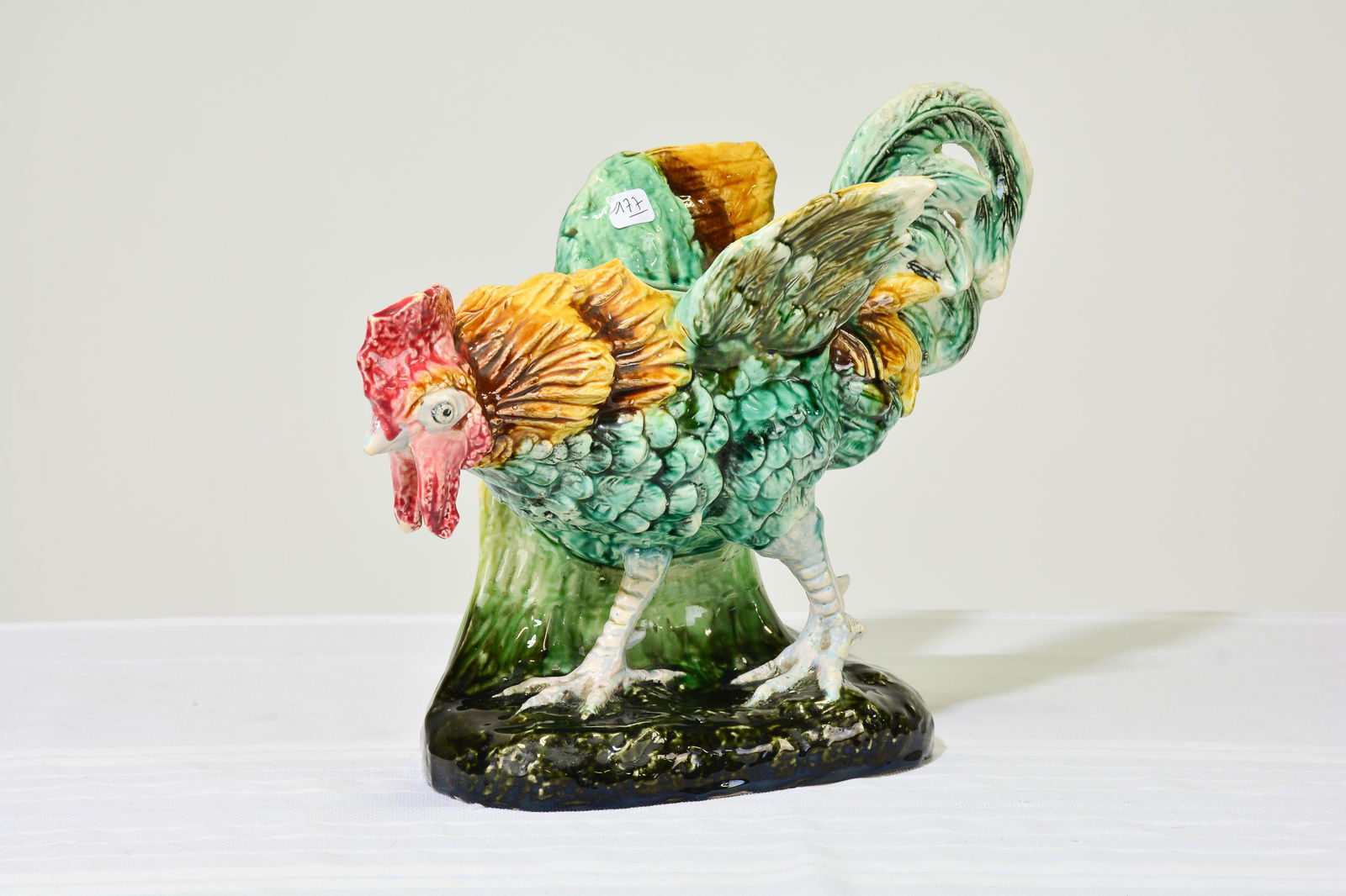 French Majolica Rooster Figure (1 of 4)