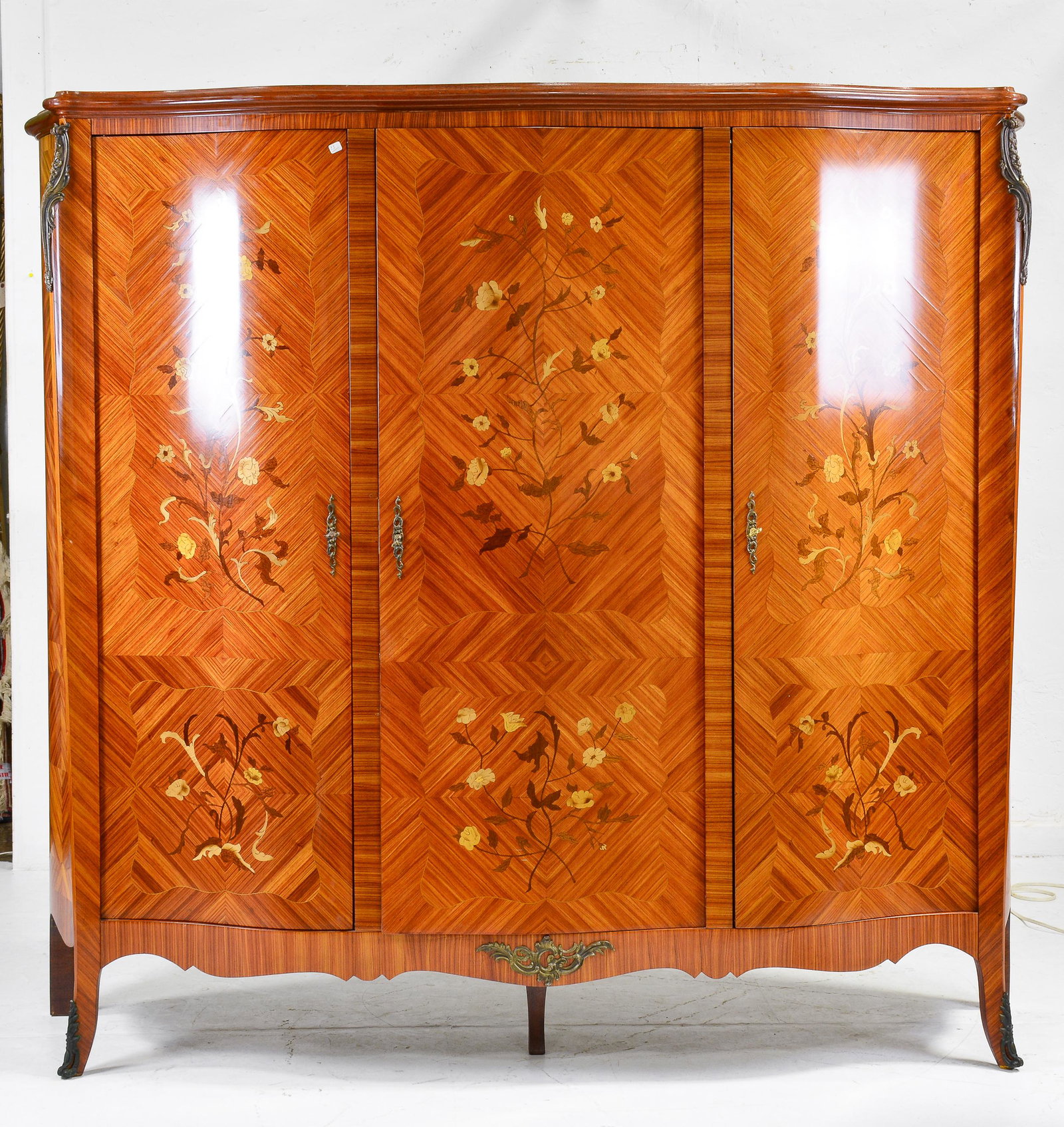 Louis XV Style Inlaid Triple Door Robe (1 of 4)