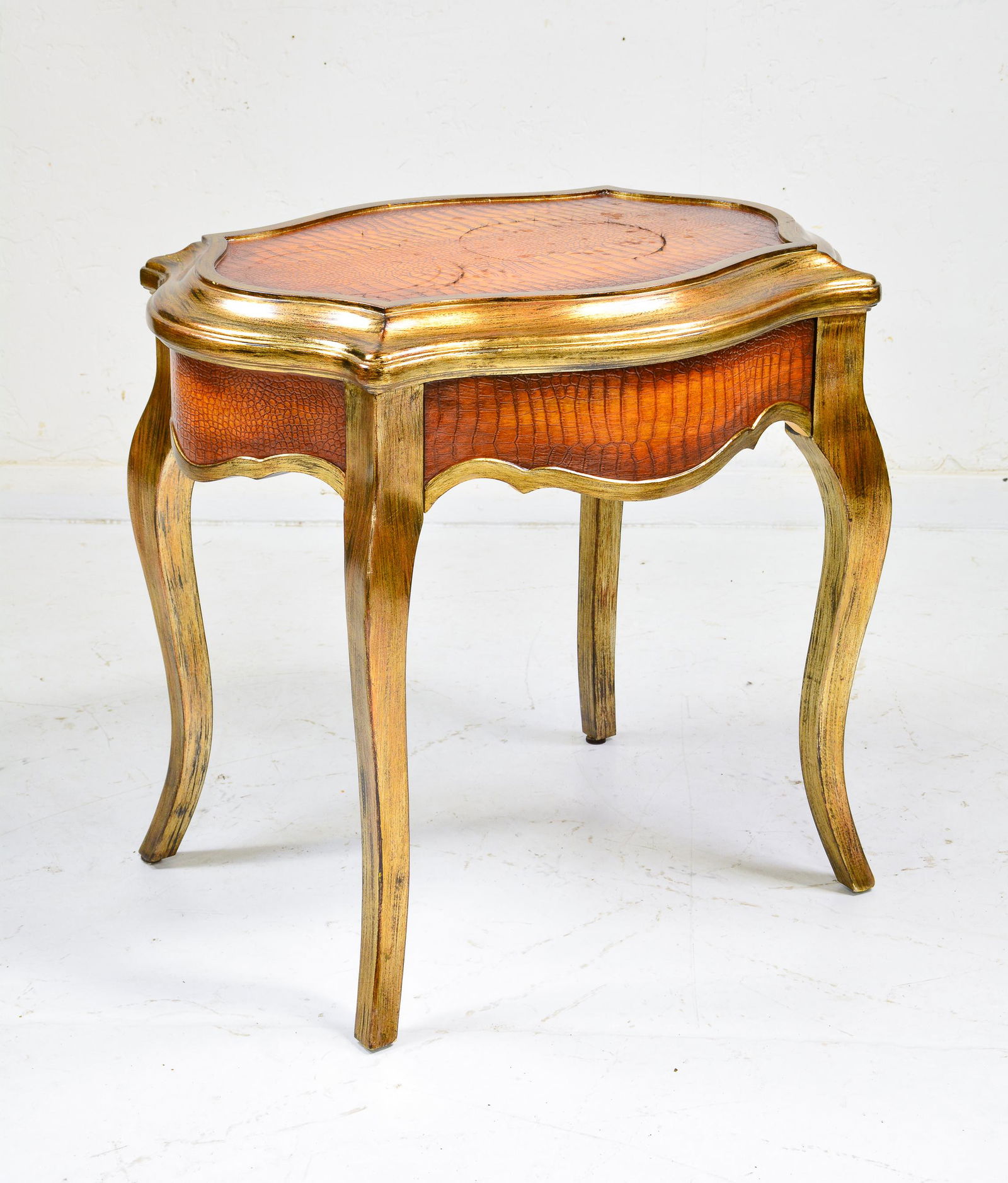 New Item, Faux Alligator Gilt Occasional Table (1 of 3)