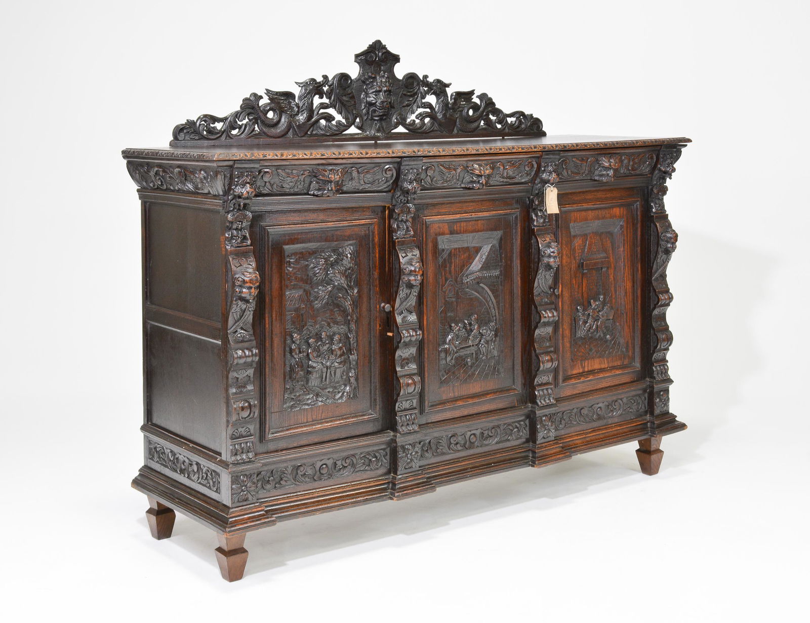 Heavily Carved Oak Sideboard / Buffet (1 of 7)