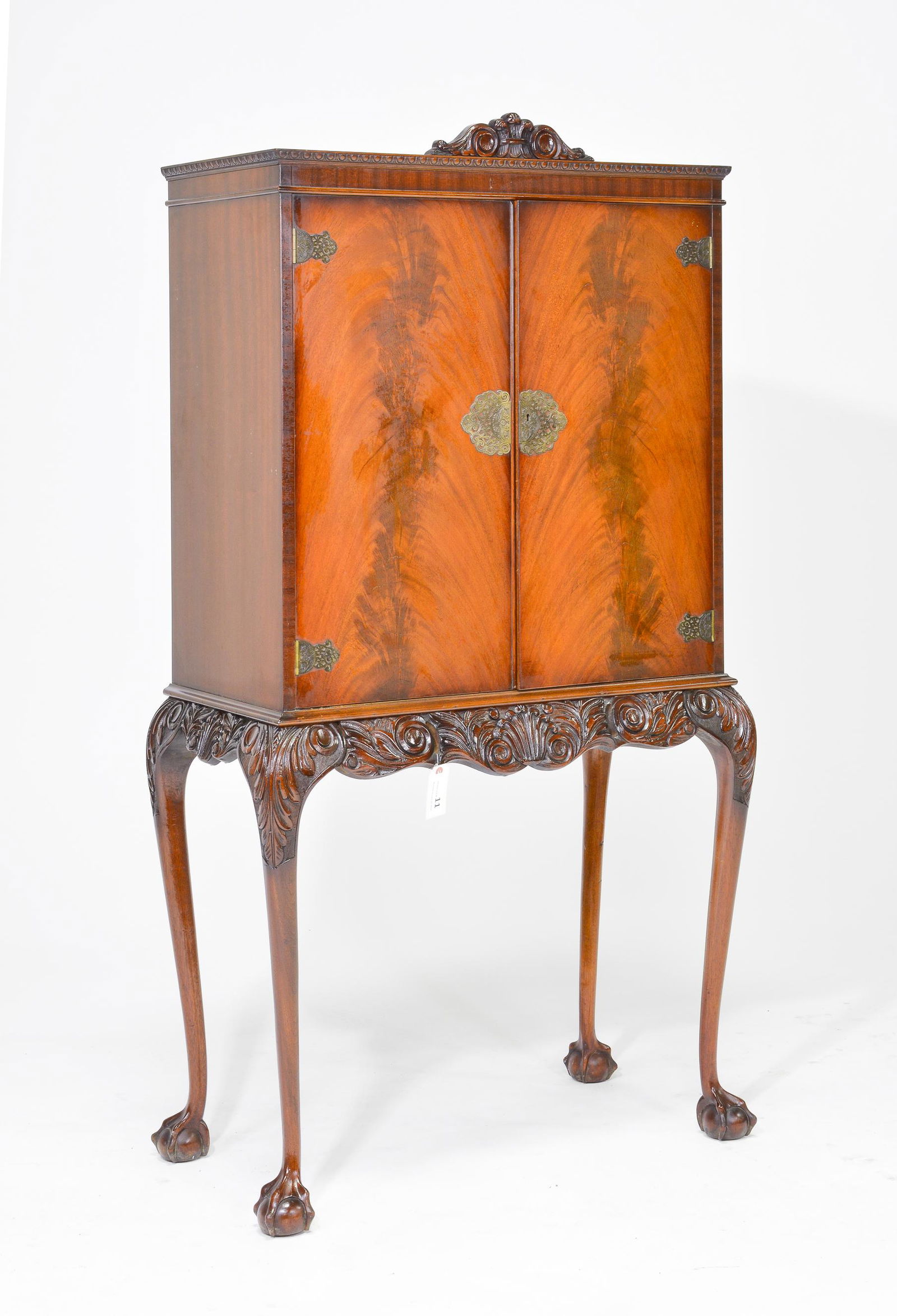 British Mahogany Ball & Claw Cocktail Cabinet (1 of 3)