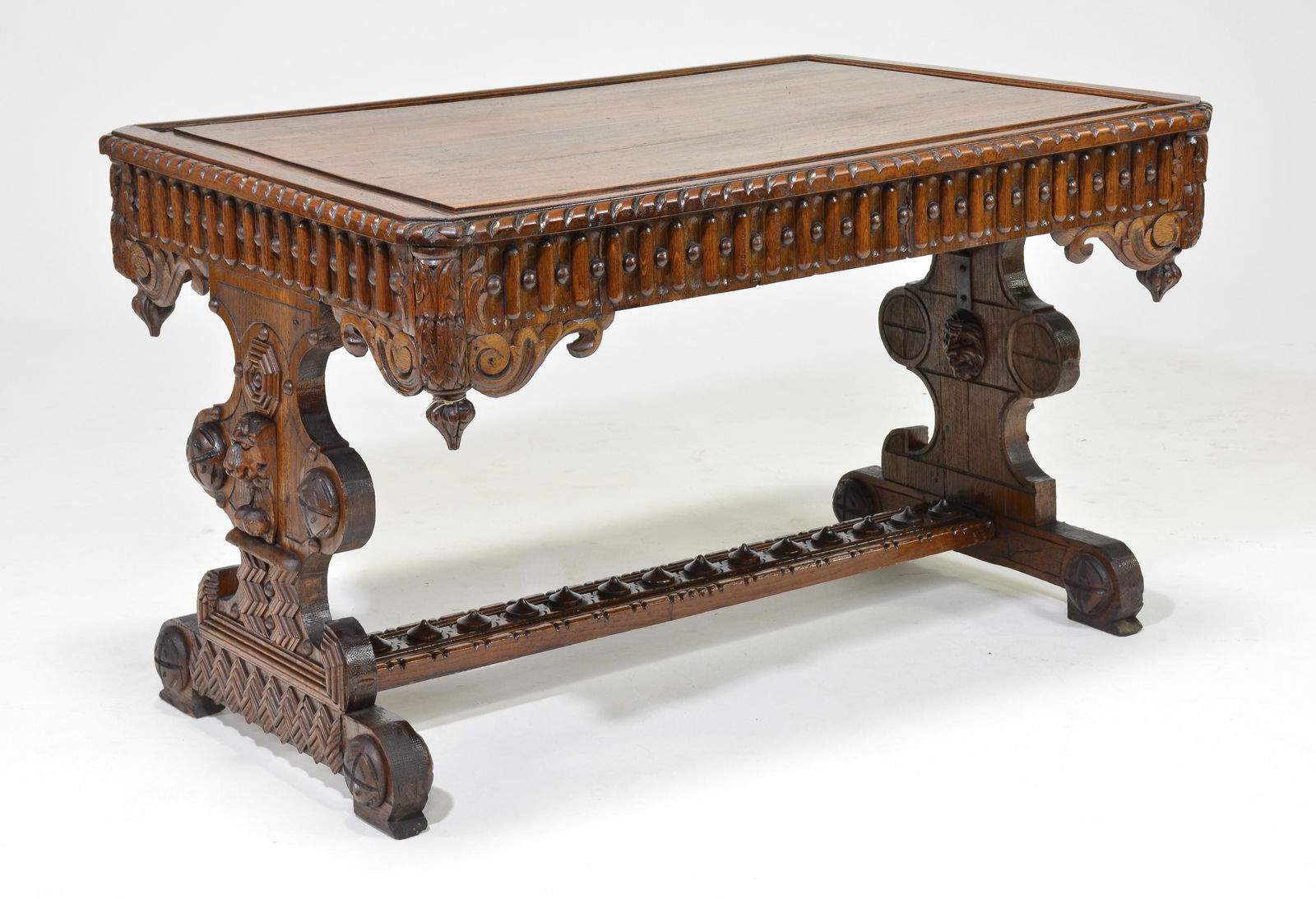 Carved Gothic / Renaissance Style Desk (1 of 5)