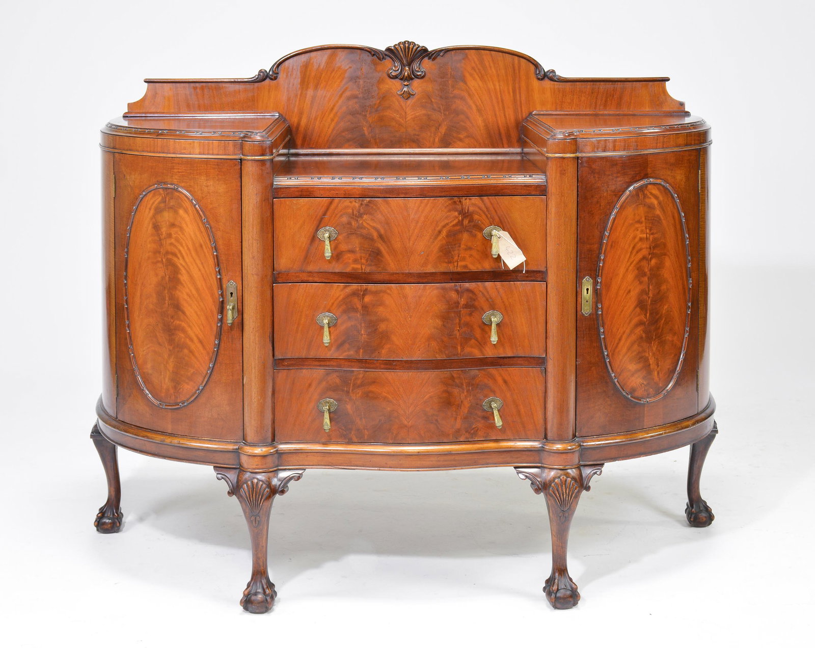 British Curved Side Server - Ball & Claw Feet: British Curved Side Server - Ball & Claw Feet - 49 in tall x 60 x 25