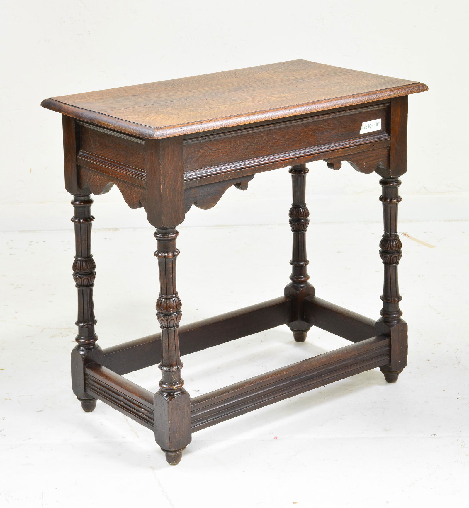 British Dark Oak Single Drawer Occasional Table (1 of 2)