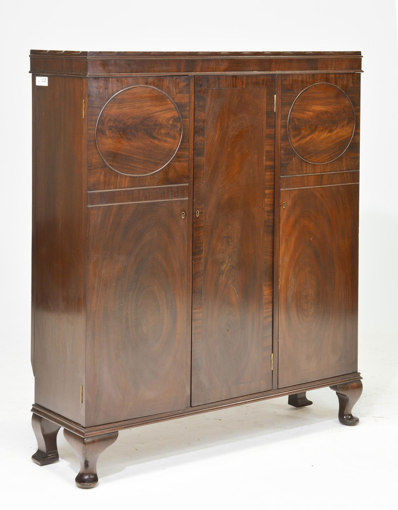 English Mahogany 3 Door Cabinet (1 of 4)
