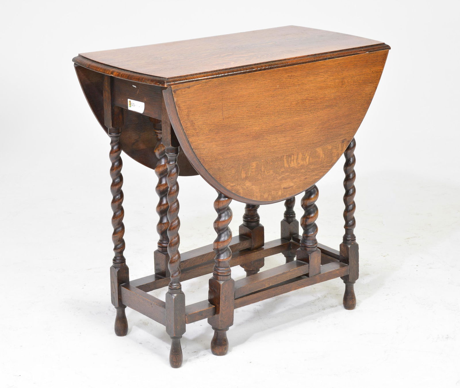 British Oak Barley Twist Drop Leaf Table (1 of 4)