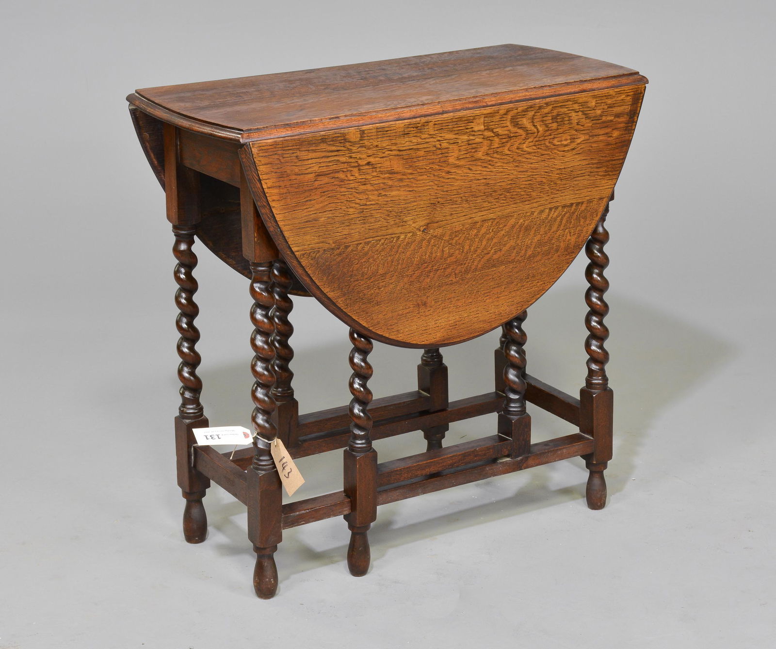 English Oak Barley Twist Drop Leaf Table (1 of 3)